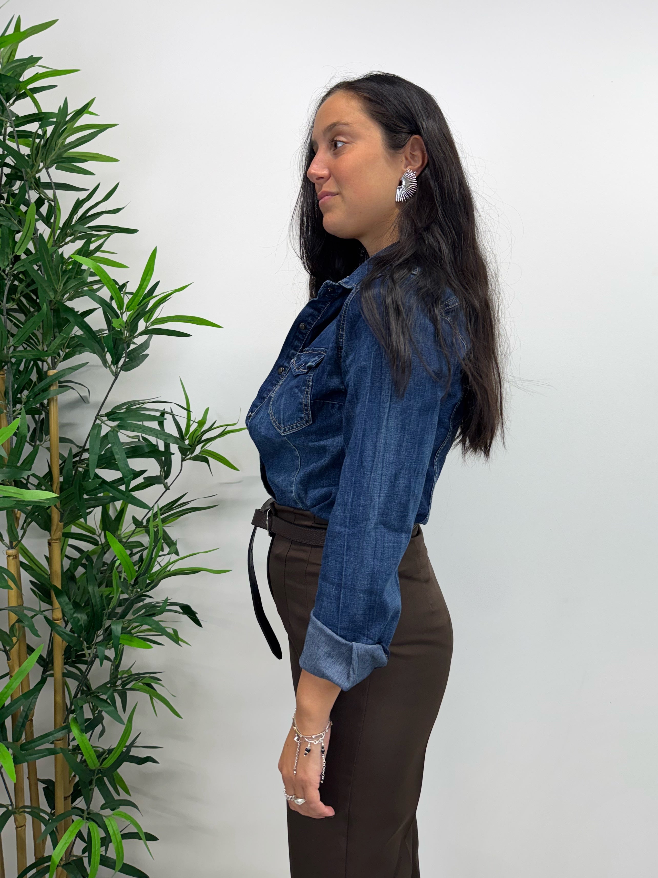 Camicia in jeans lavaggio medio