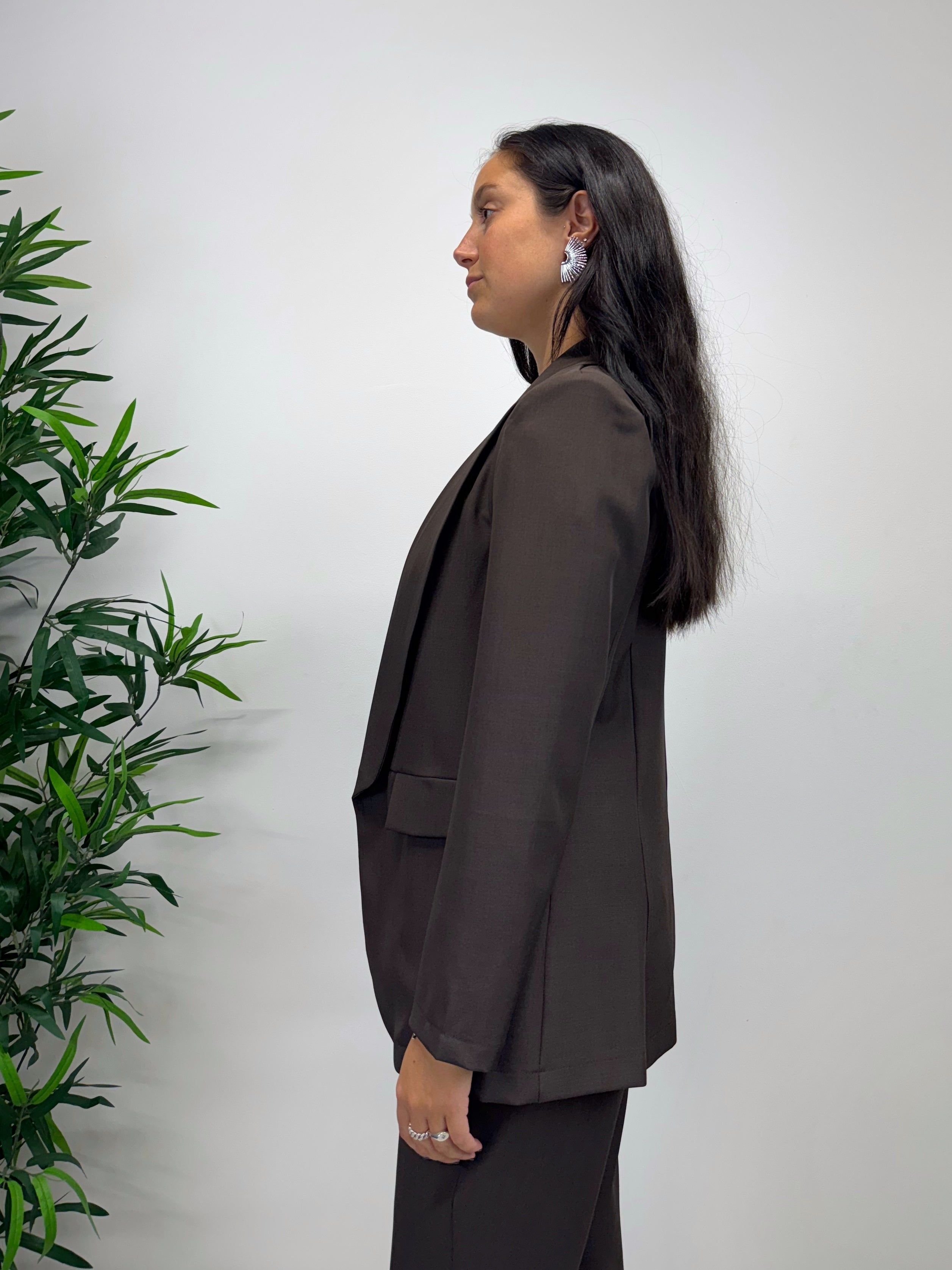 Blazer MARGARET manica lunga caffè