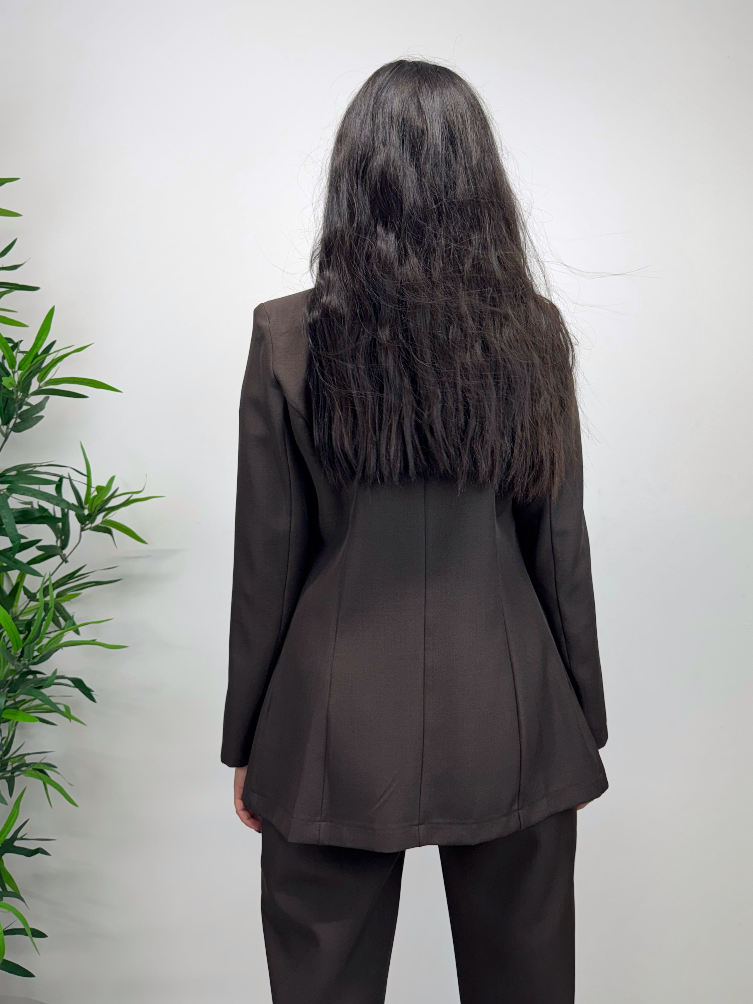 Blazer MARGARET manica lunga caffè