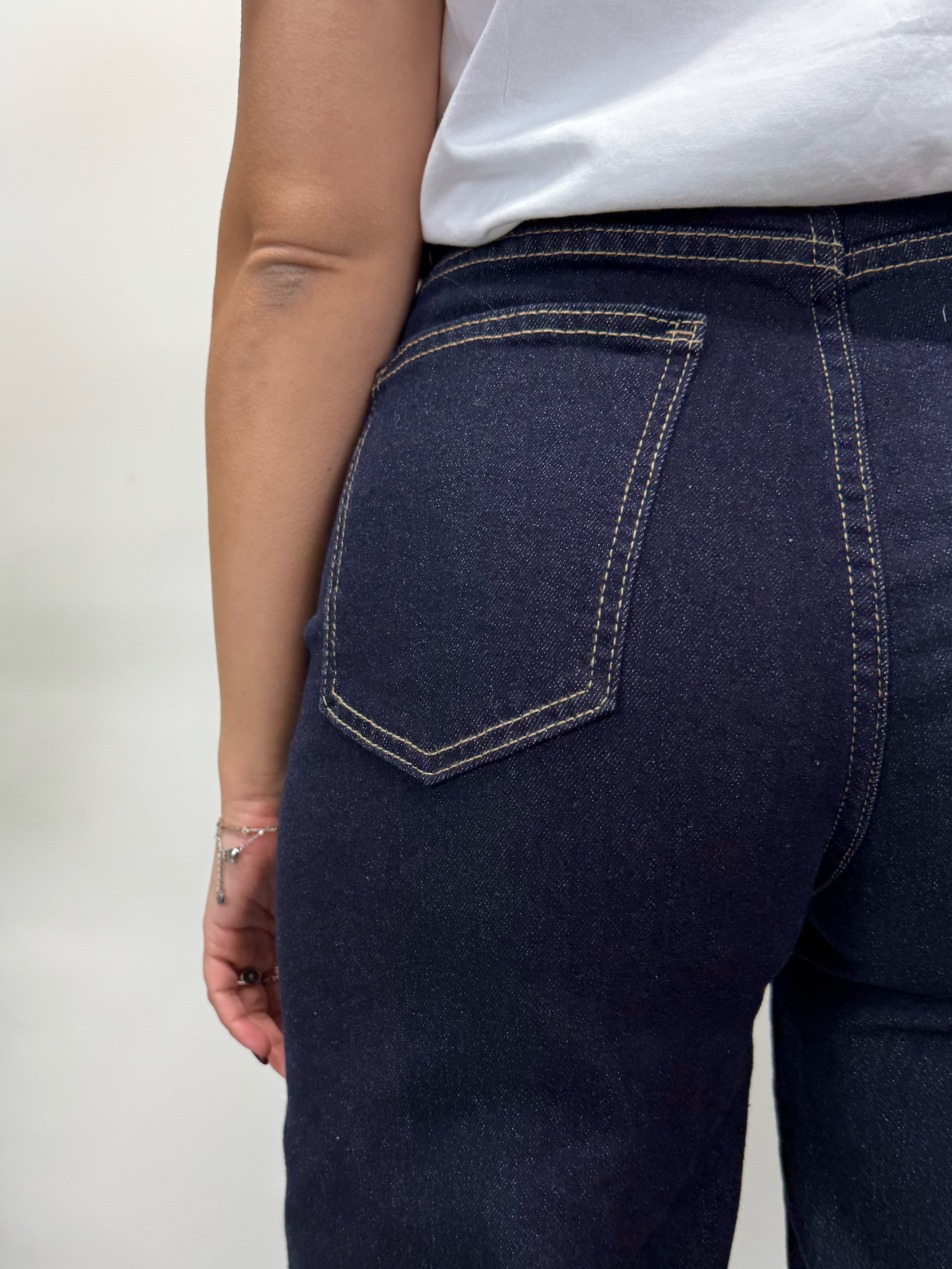Jeans barrel denim scuro