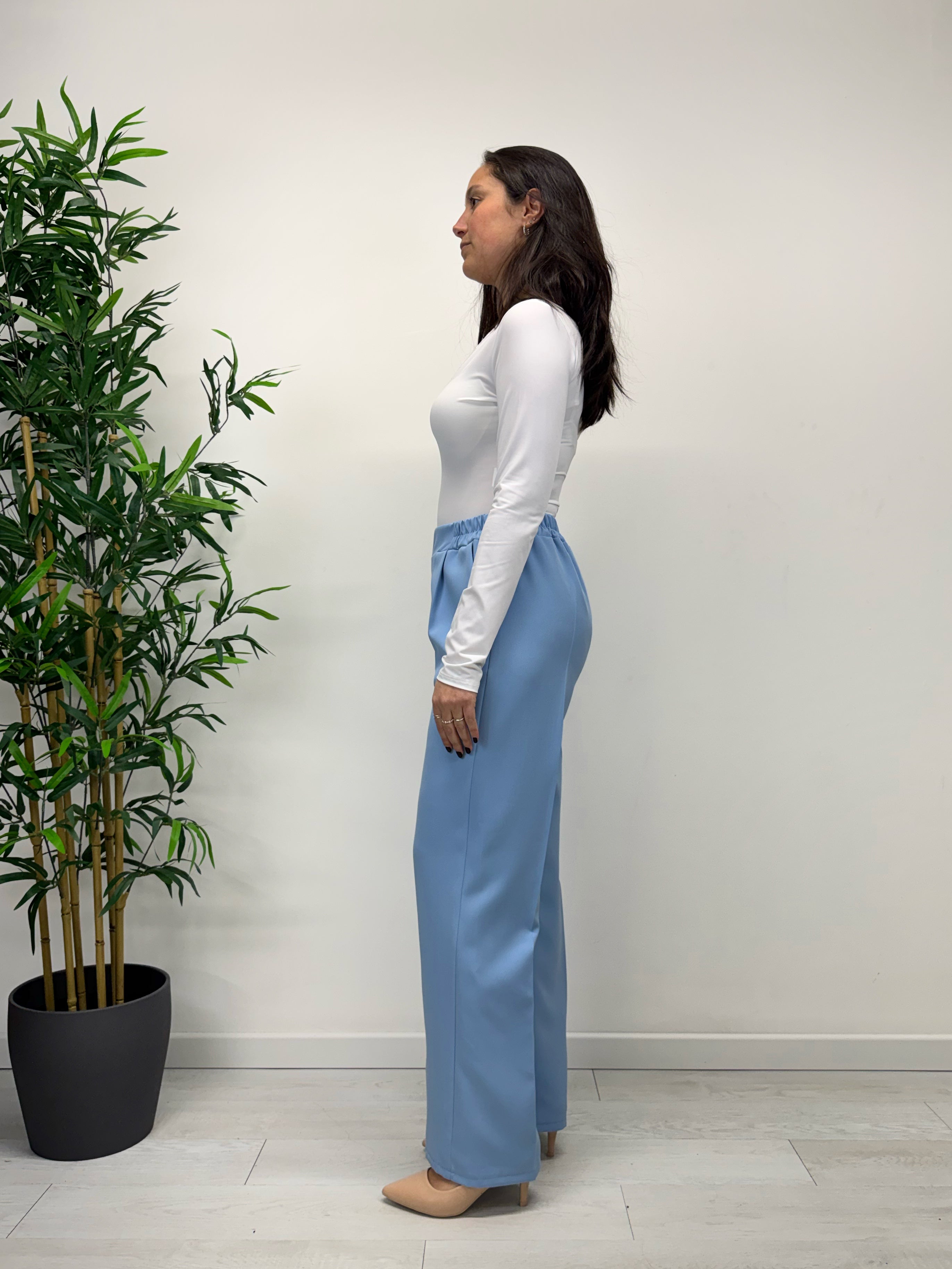 Pantaloni a palazzo DORA celeste