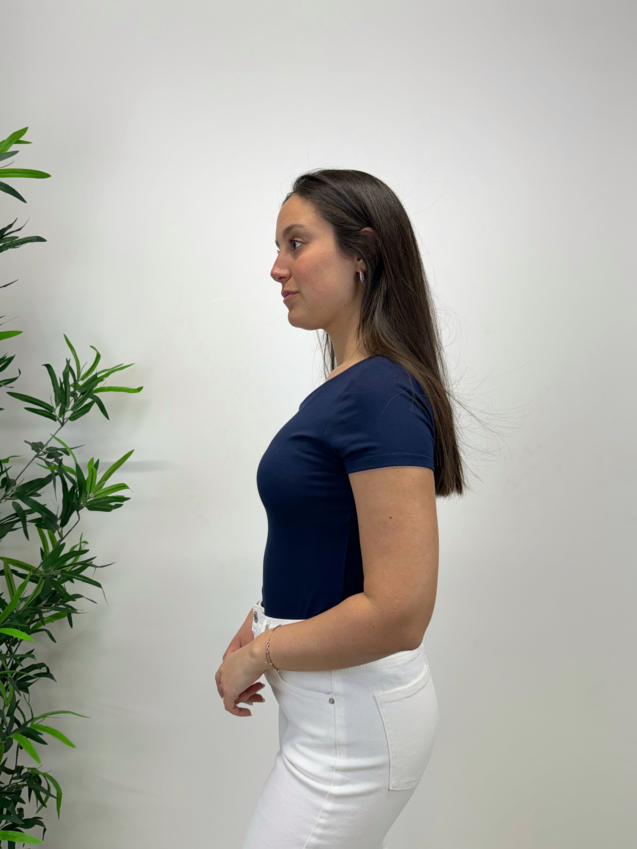 T-shirt scollo tondo +colori