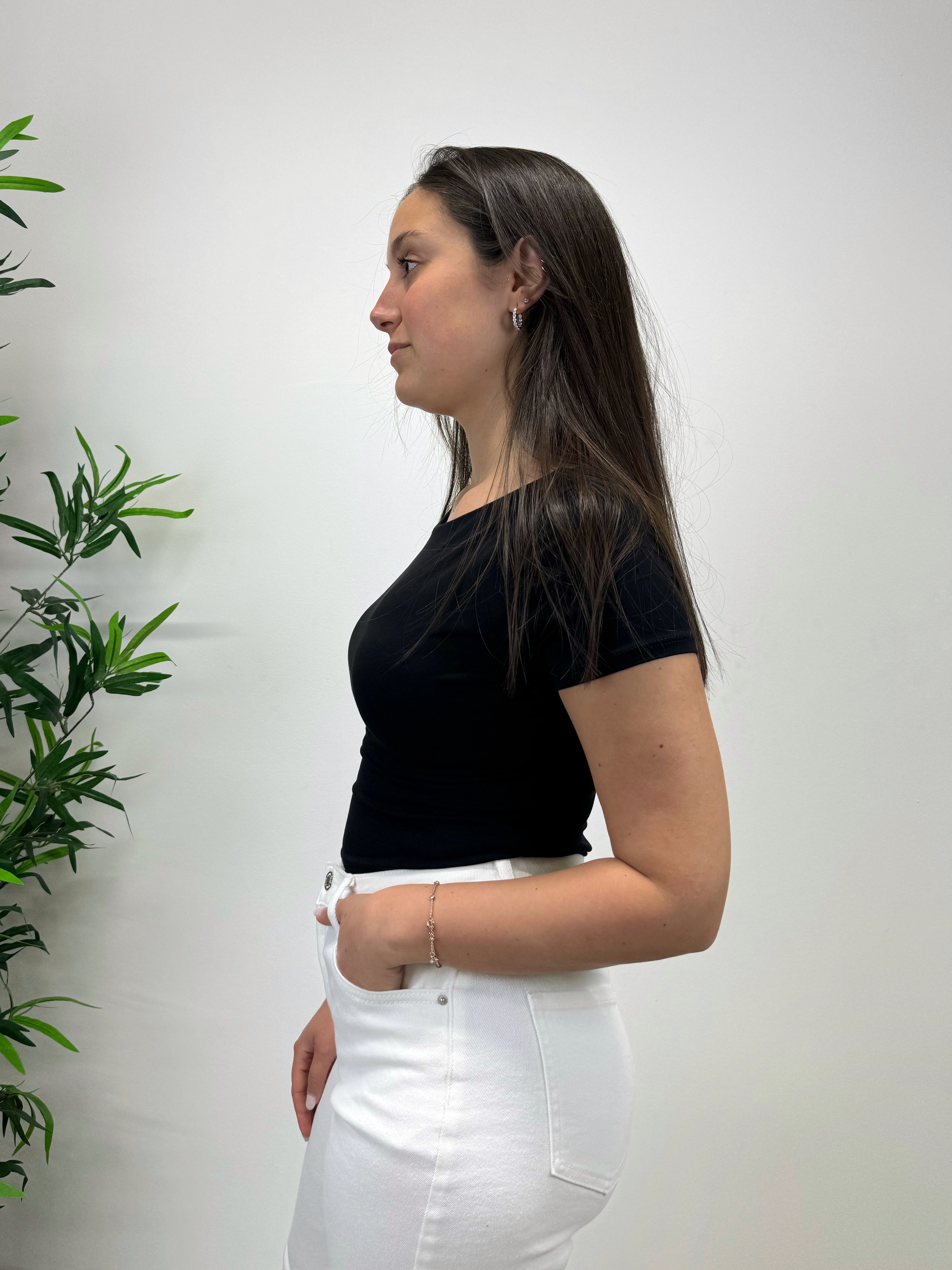 T-shirt scollo tondo +colori