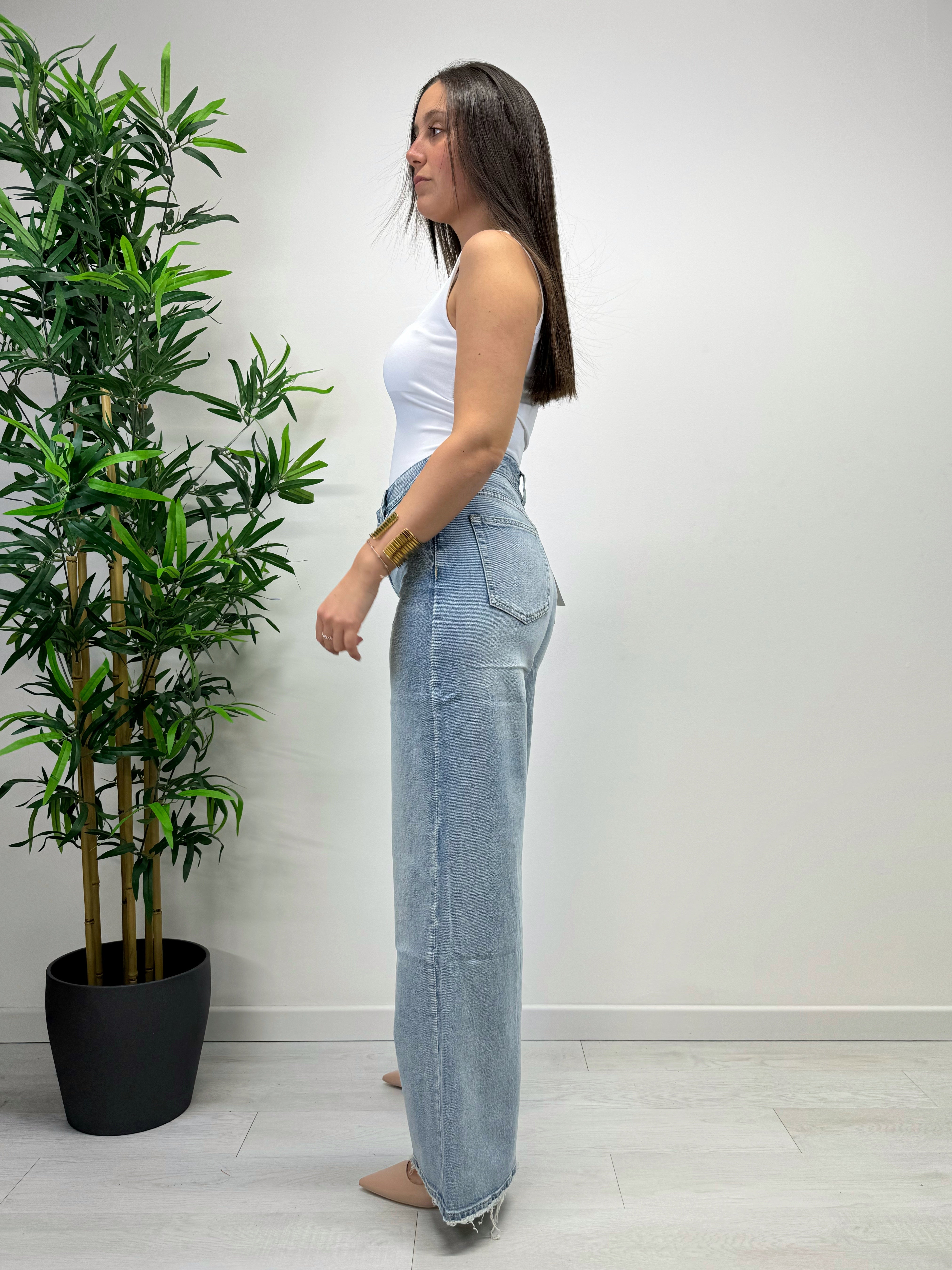 Jeans a palazzo denim chiaro