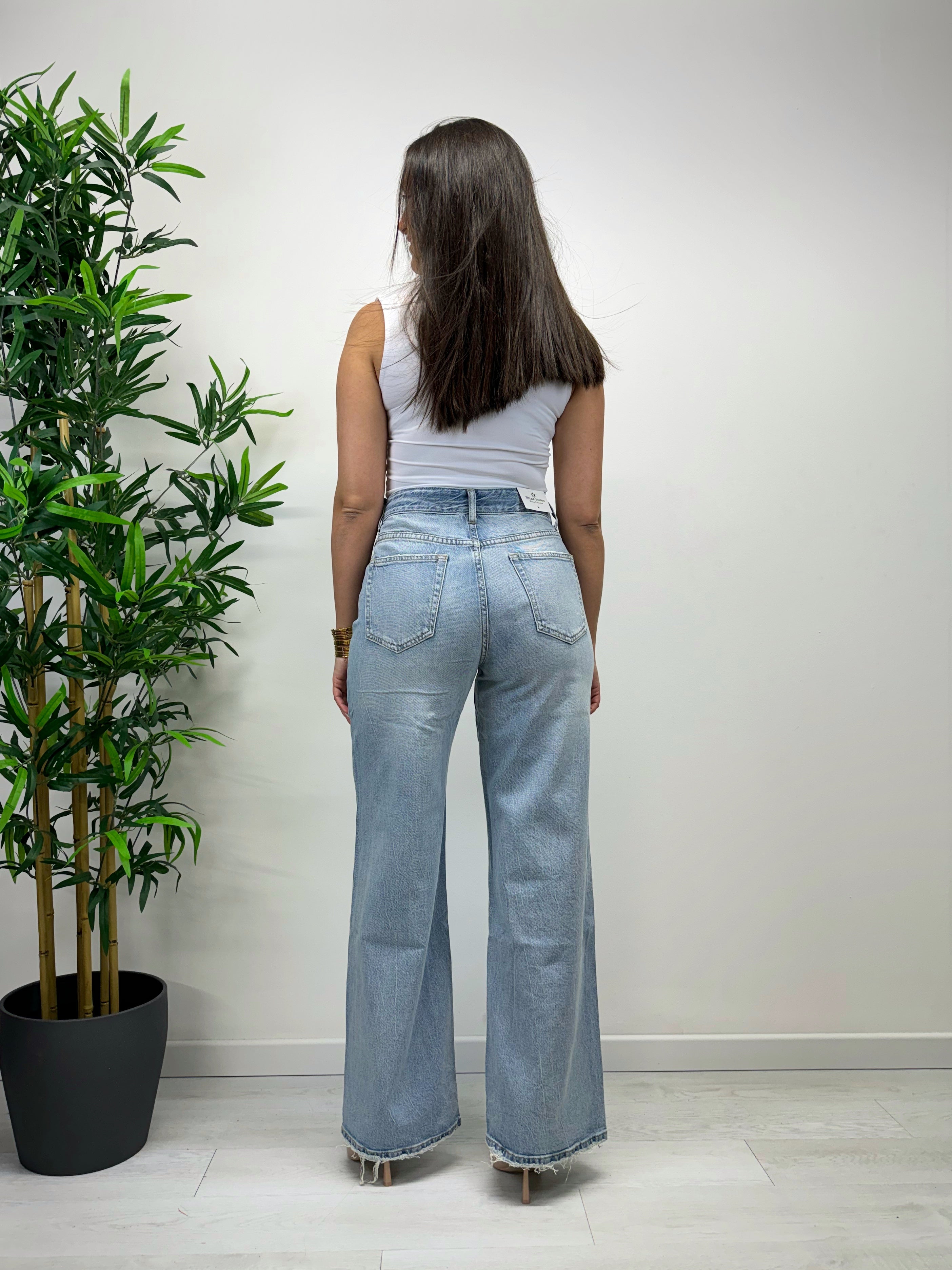 Jeans a palazzo denim chiaro