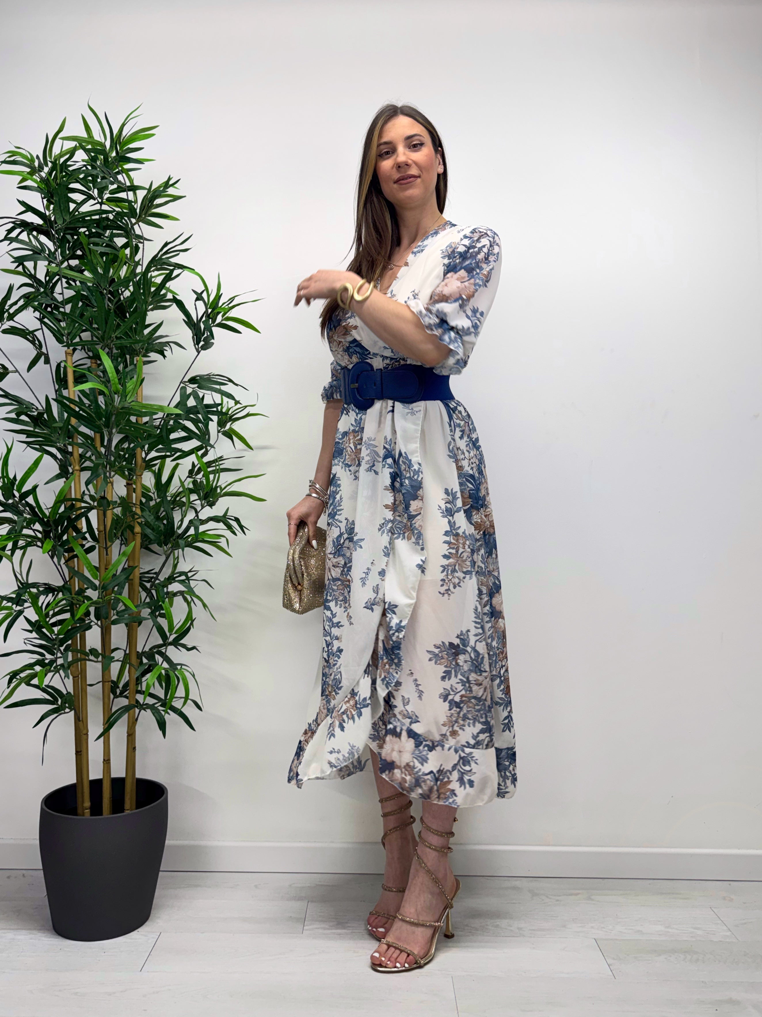 Abito MELISSA bianco e blu