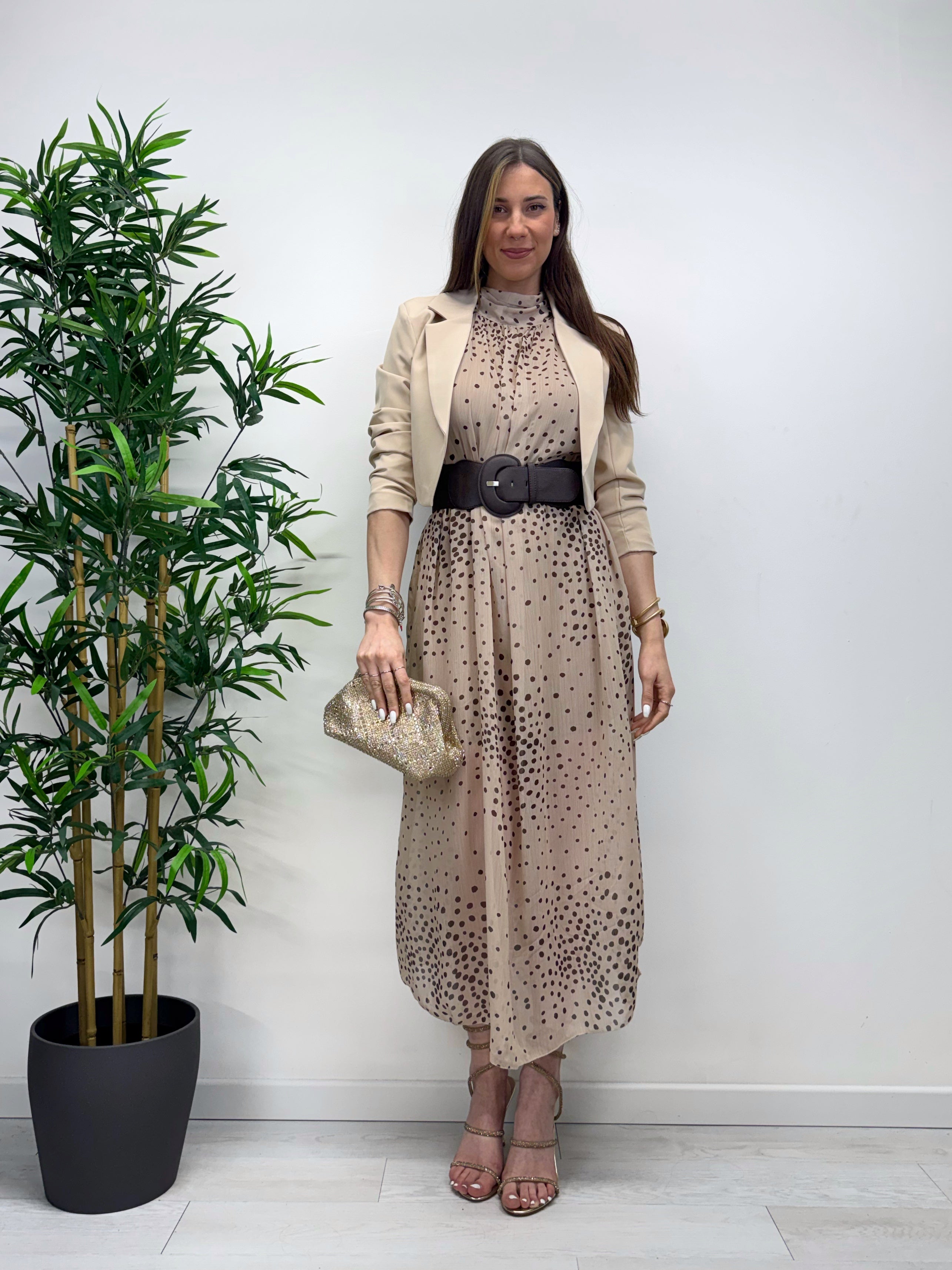 Abito POLKA DOTS crema