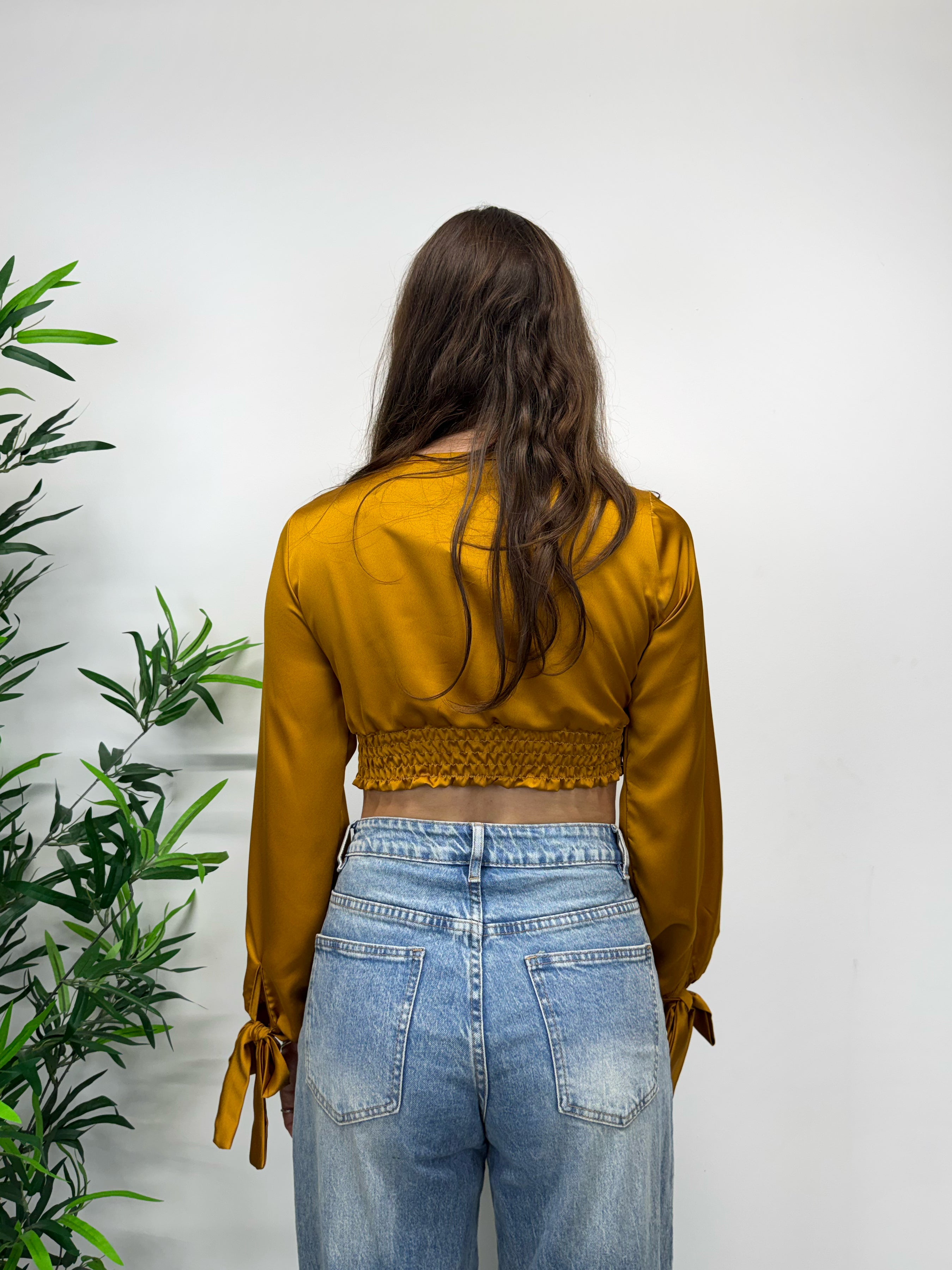 Crop top senape