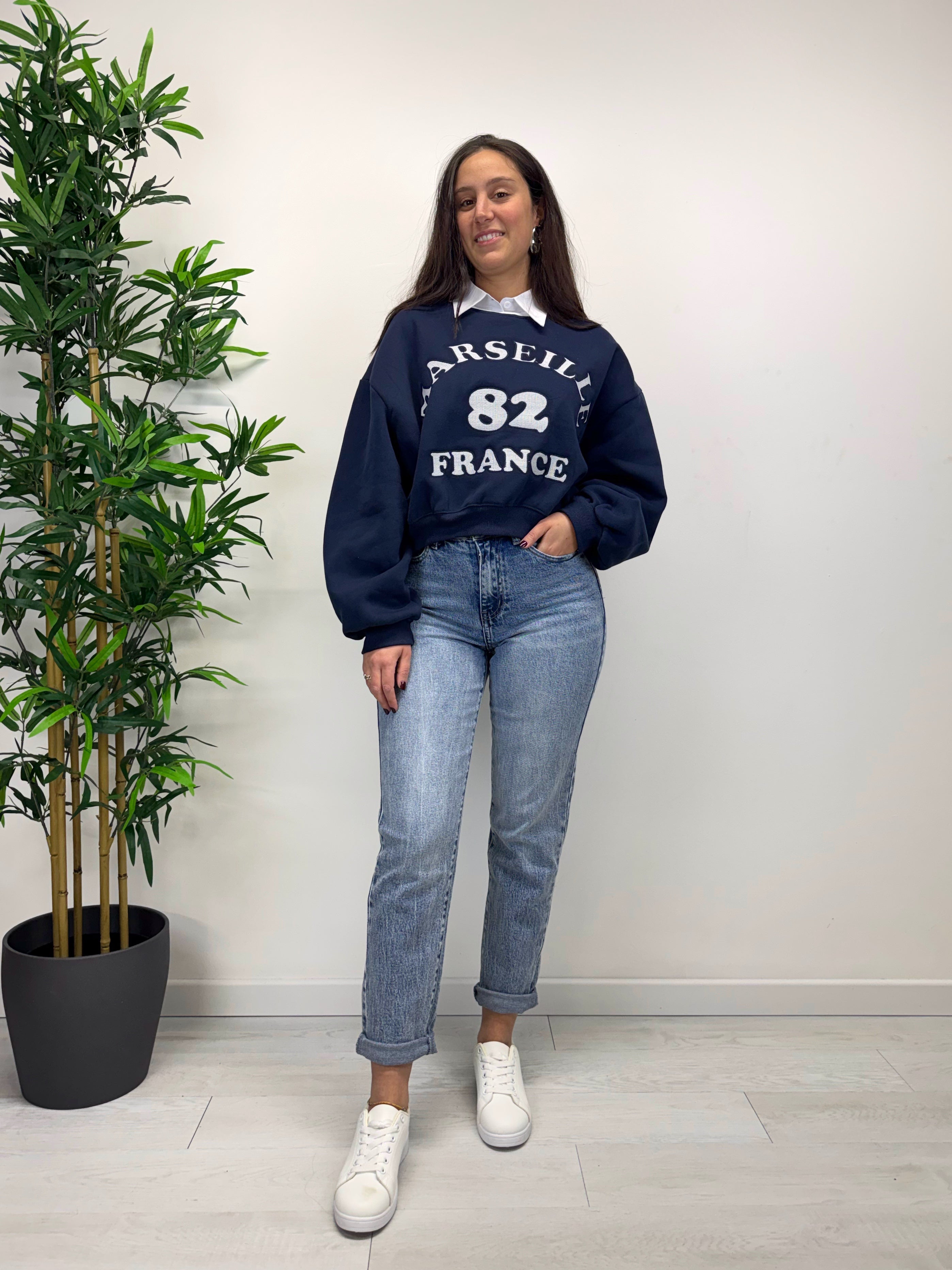 Jeans momfit lavaggio medio chiaro
