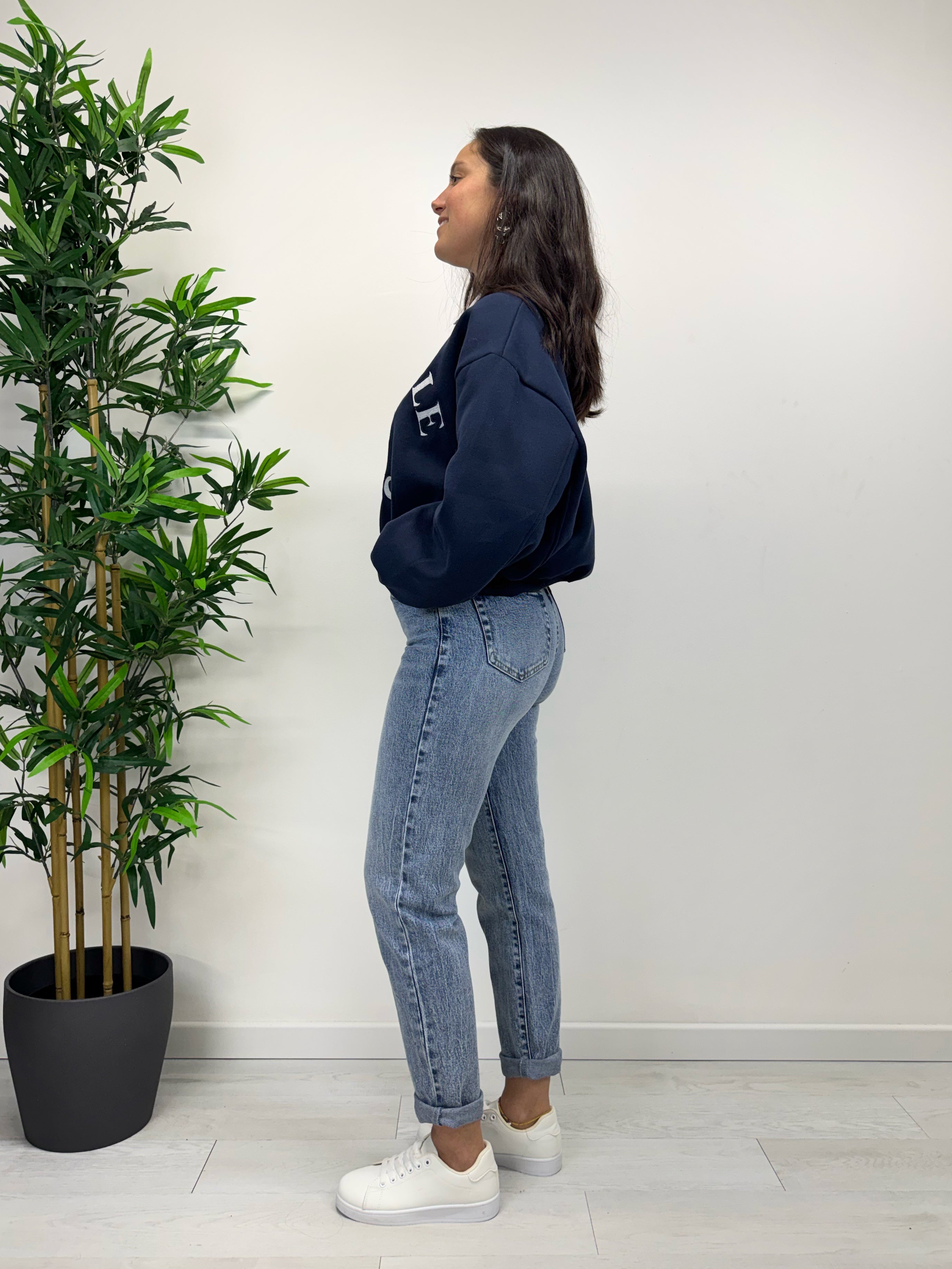 Jeans momfit lavaggio medio chiaro