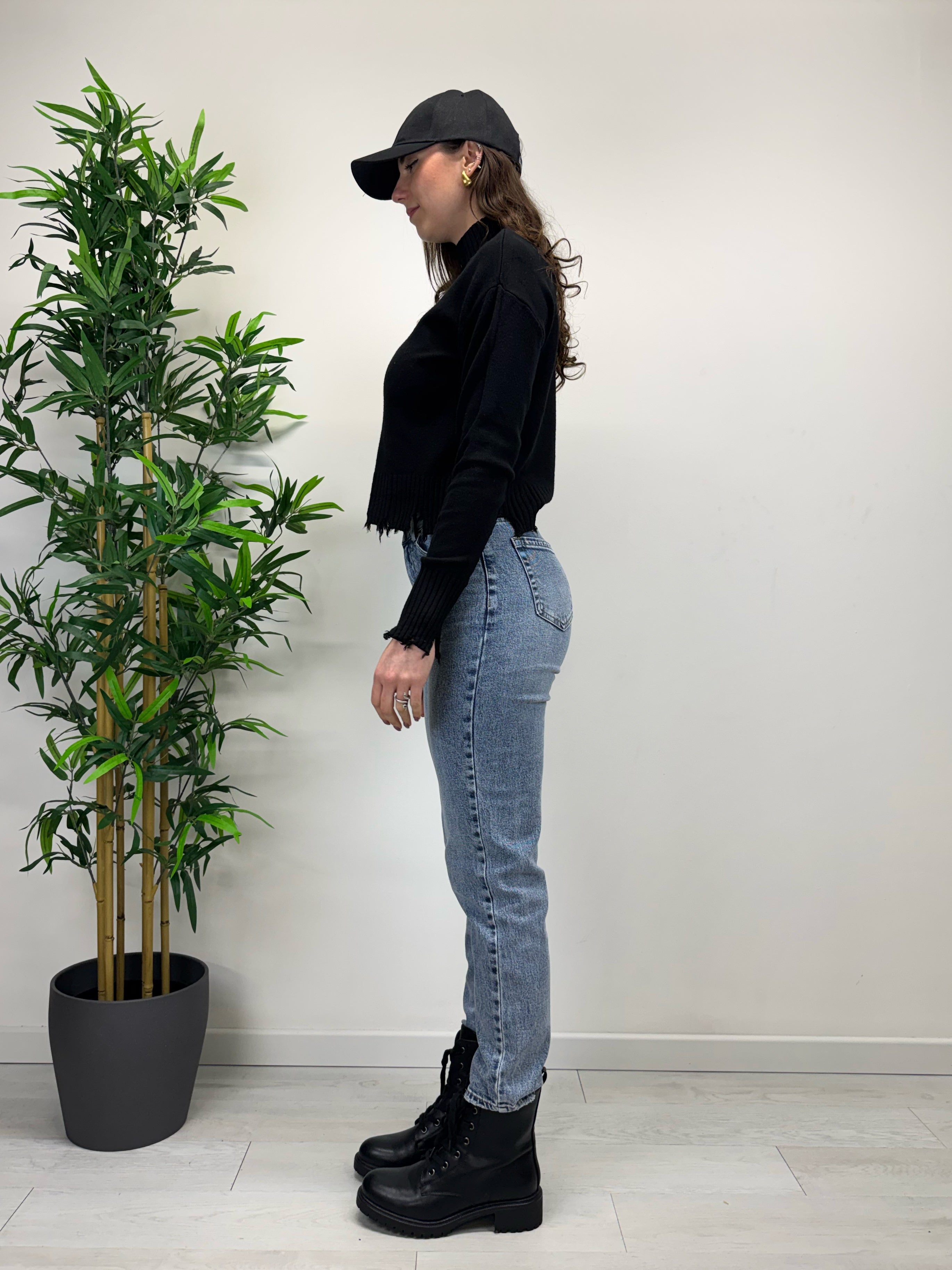 Jeans momfit lavaggio medio chiaro
