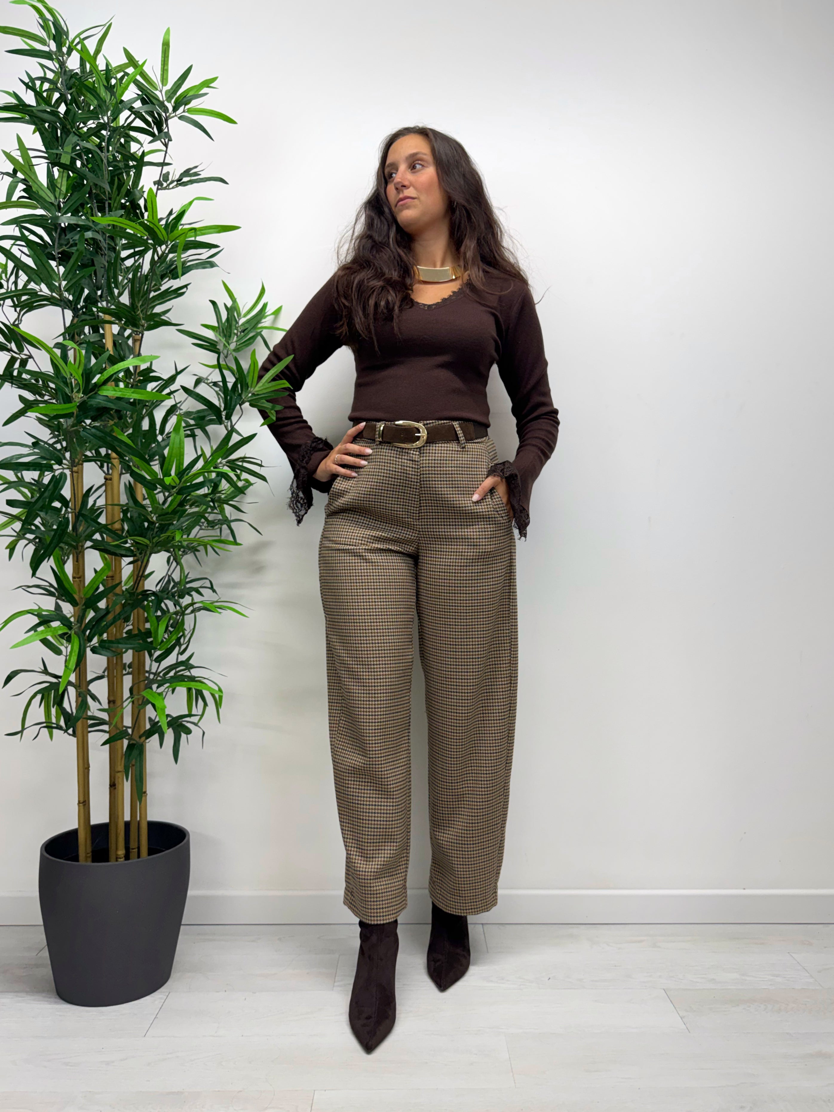 Pantaloni Saiph pied de poule