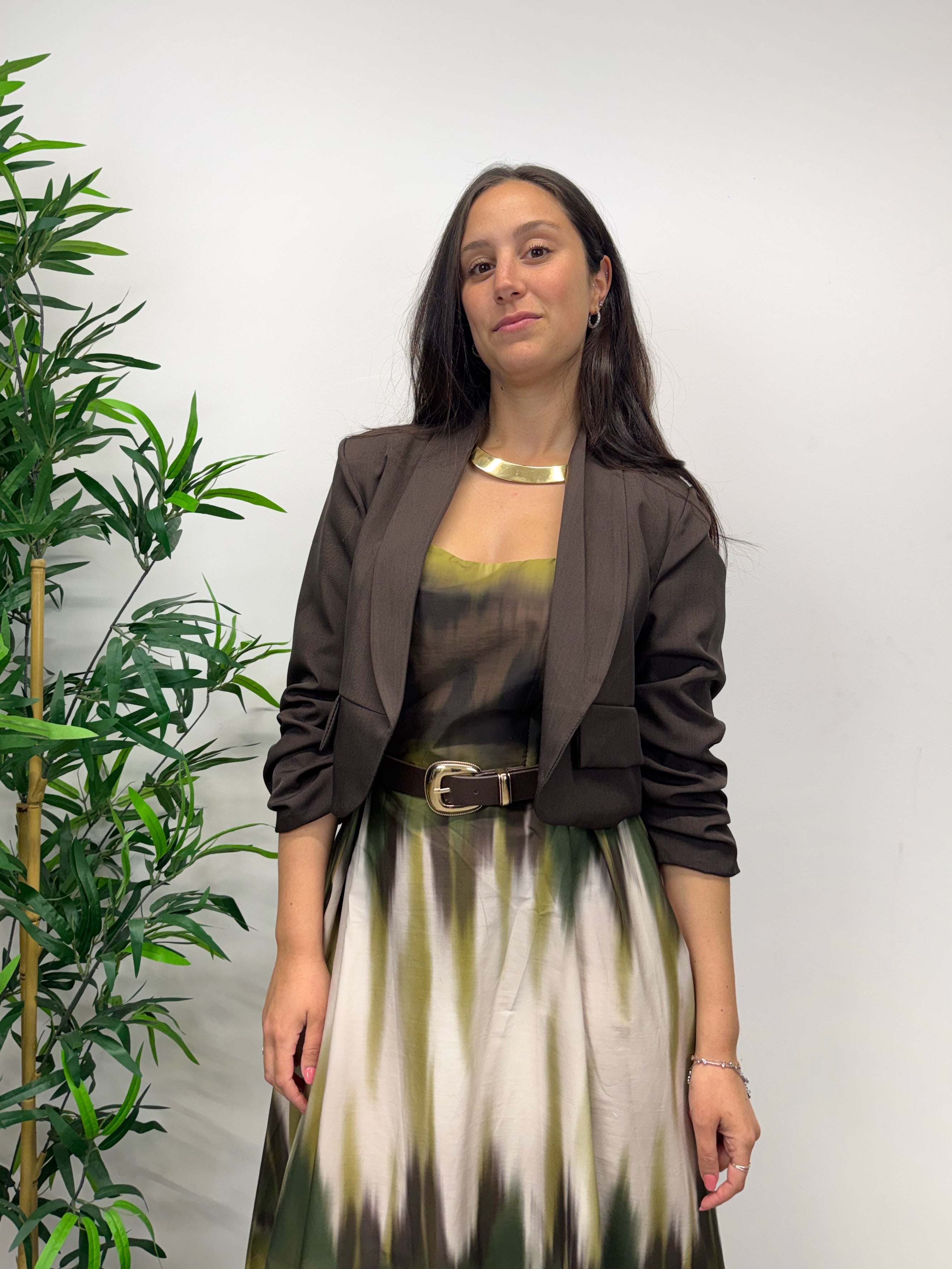 Blazer crop con manica arricciata +colori