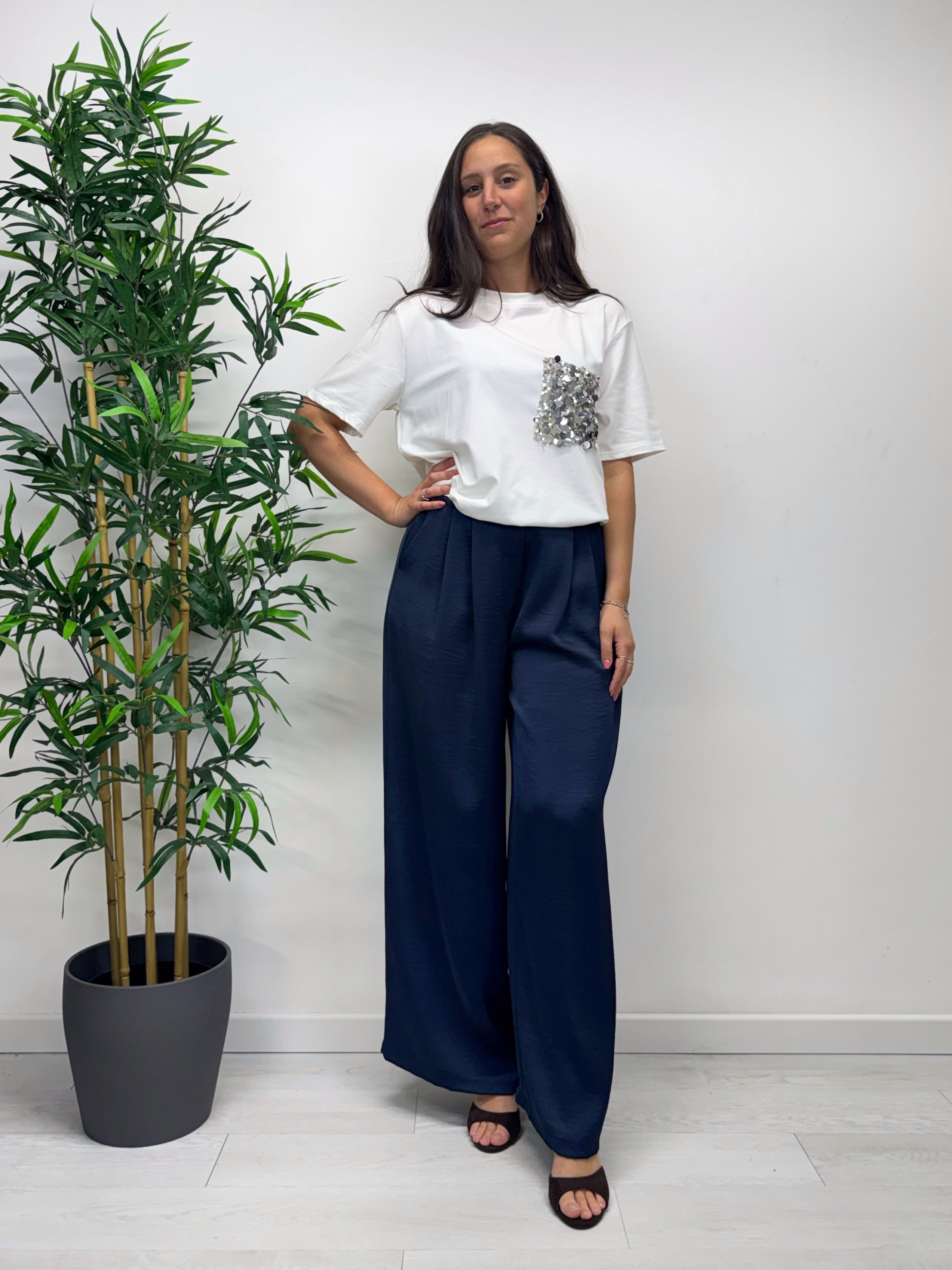 T-shirt taschino paillettes