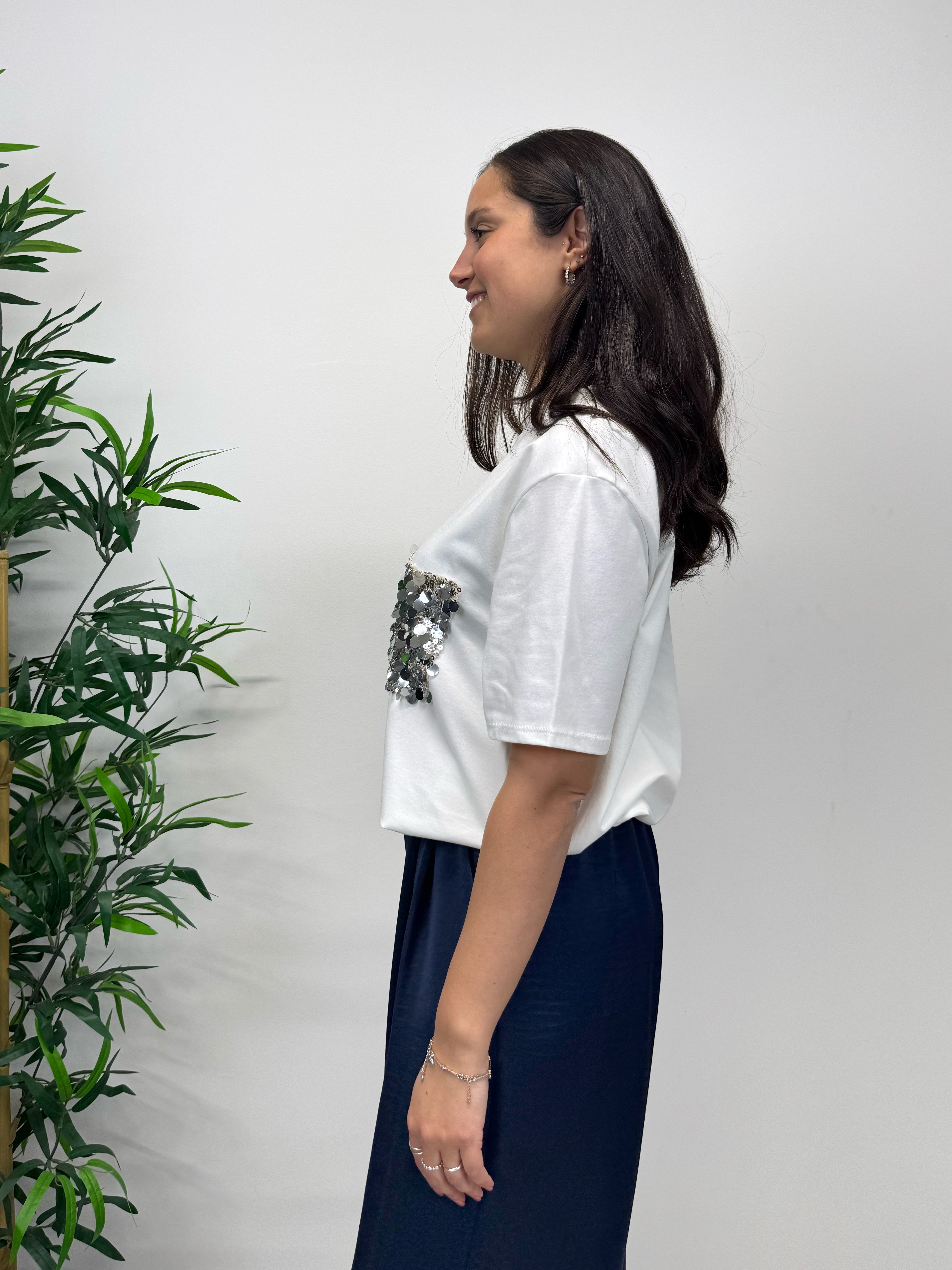 T-shirt taschino paillettes
