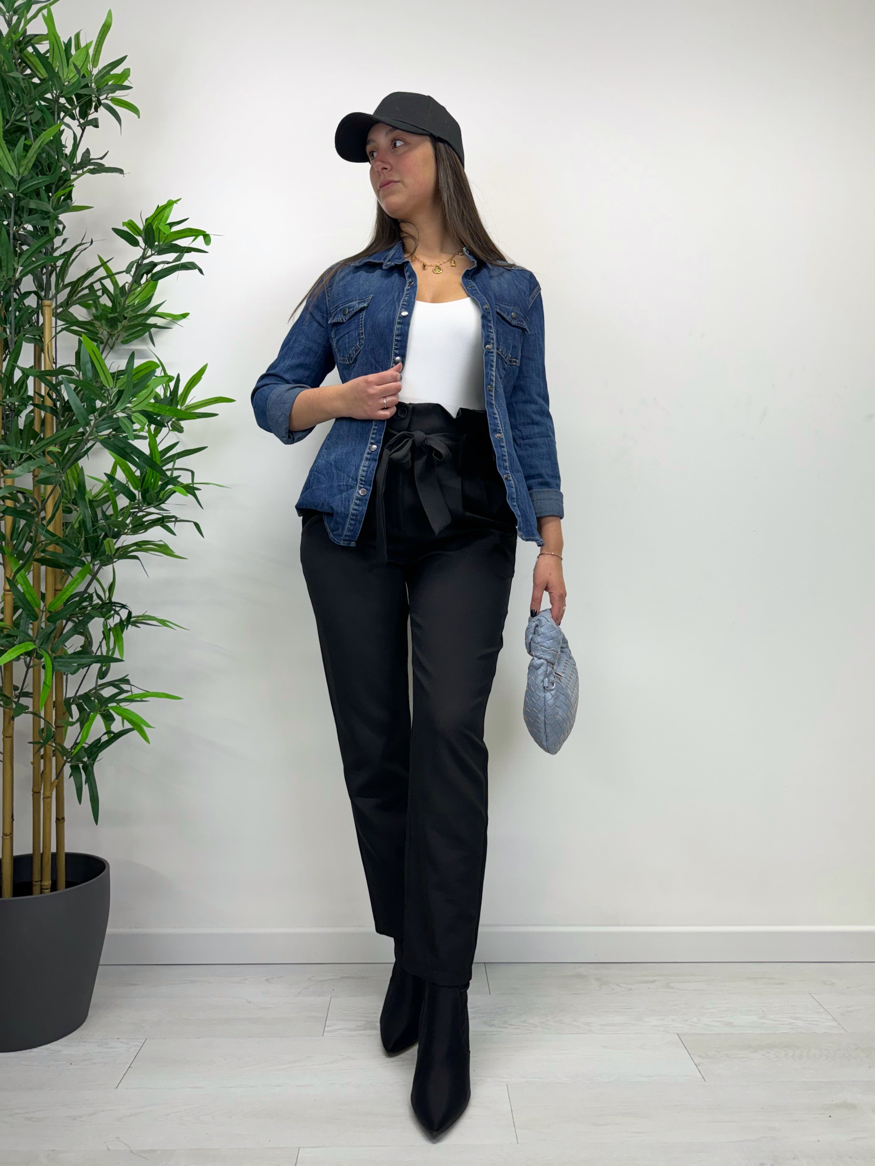 Pantaloni fiocco nero