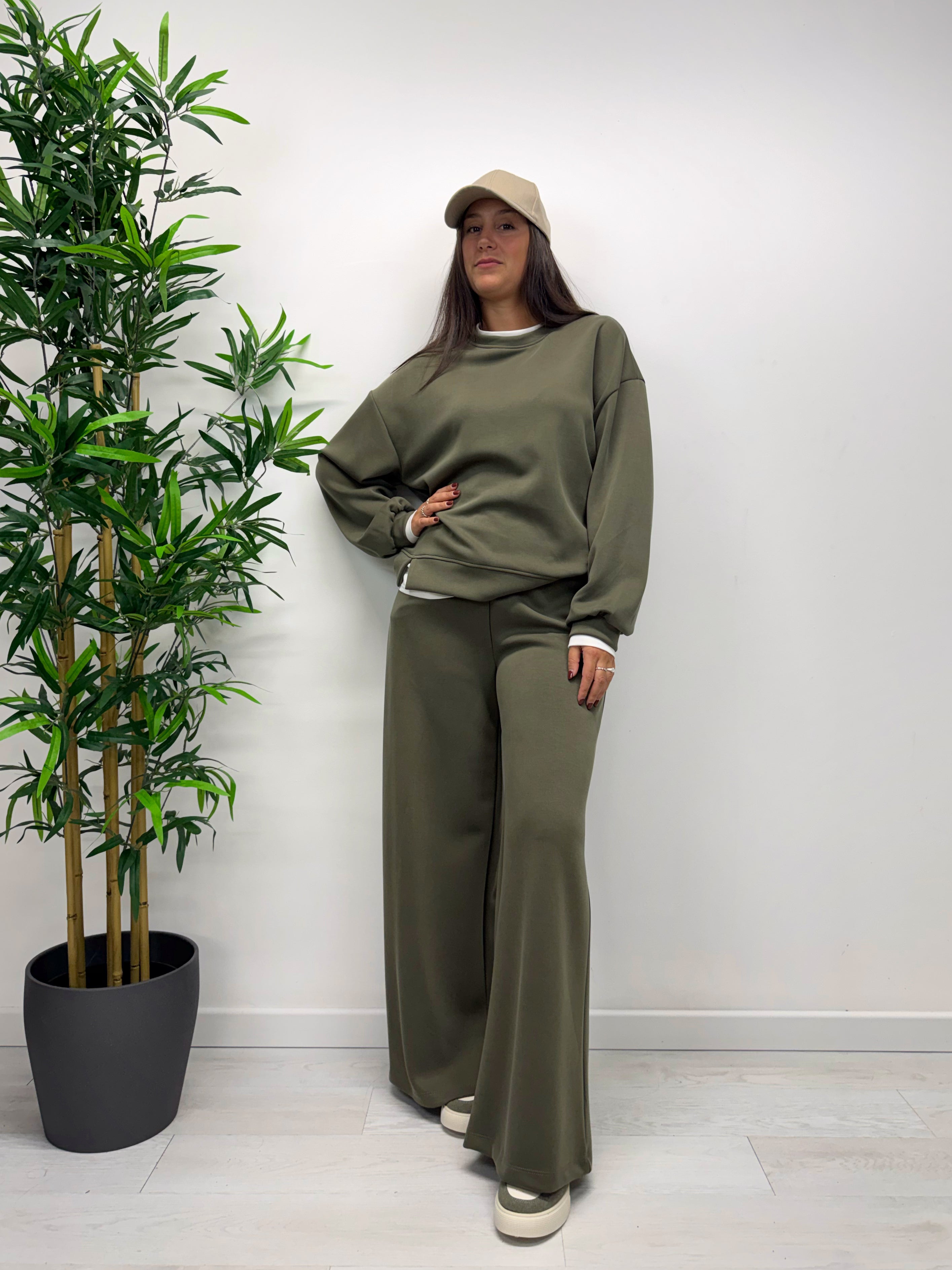 Felpa DOUBLE verde militare