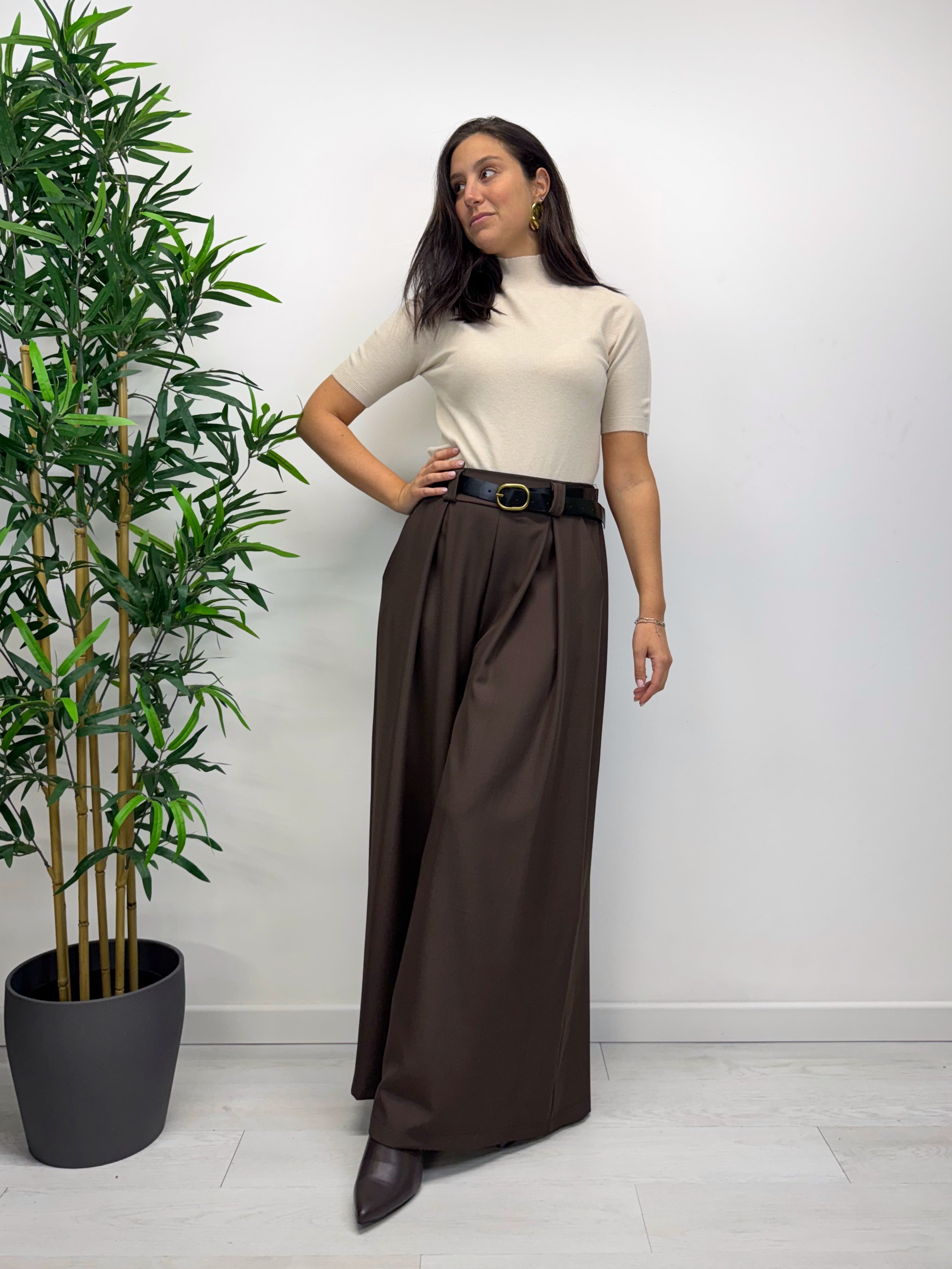 Pantaloni a palazzo ORION caffè