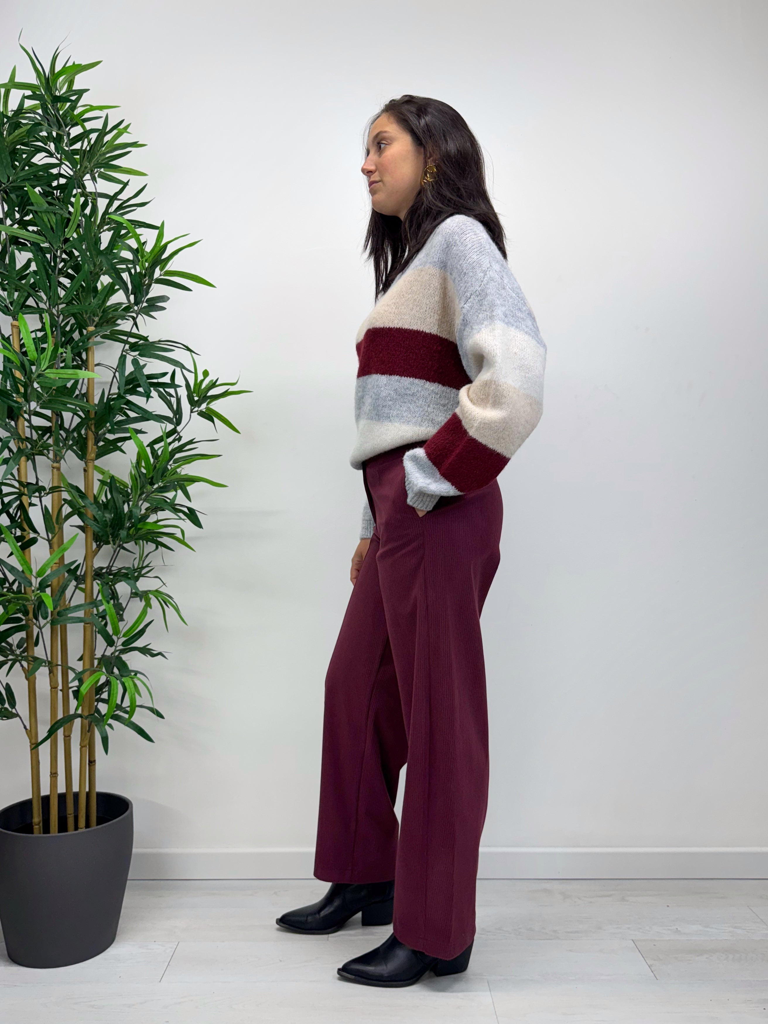 Pantaloni balloon vino