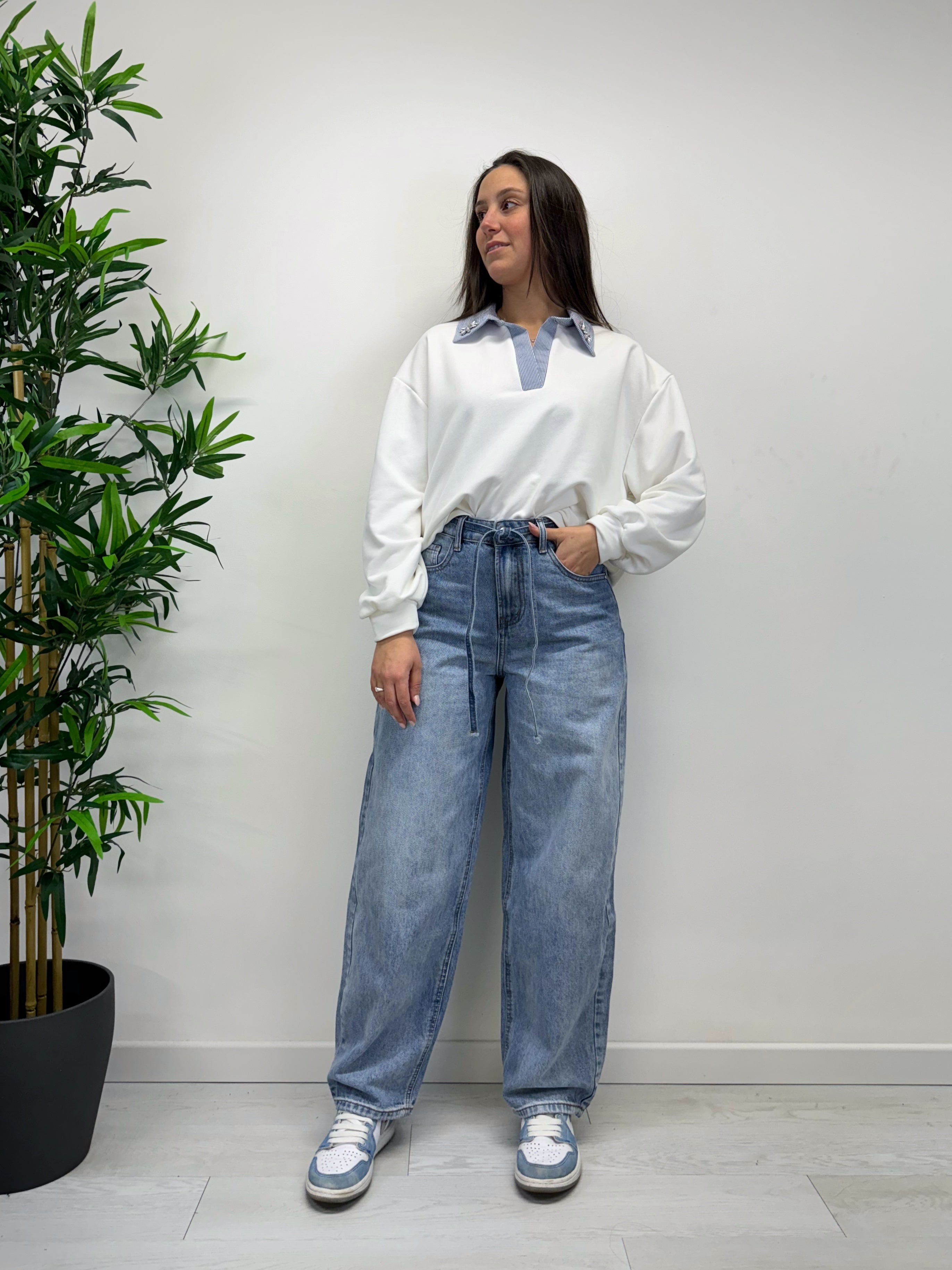 Jeans balloon con lacci