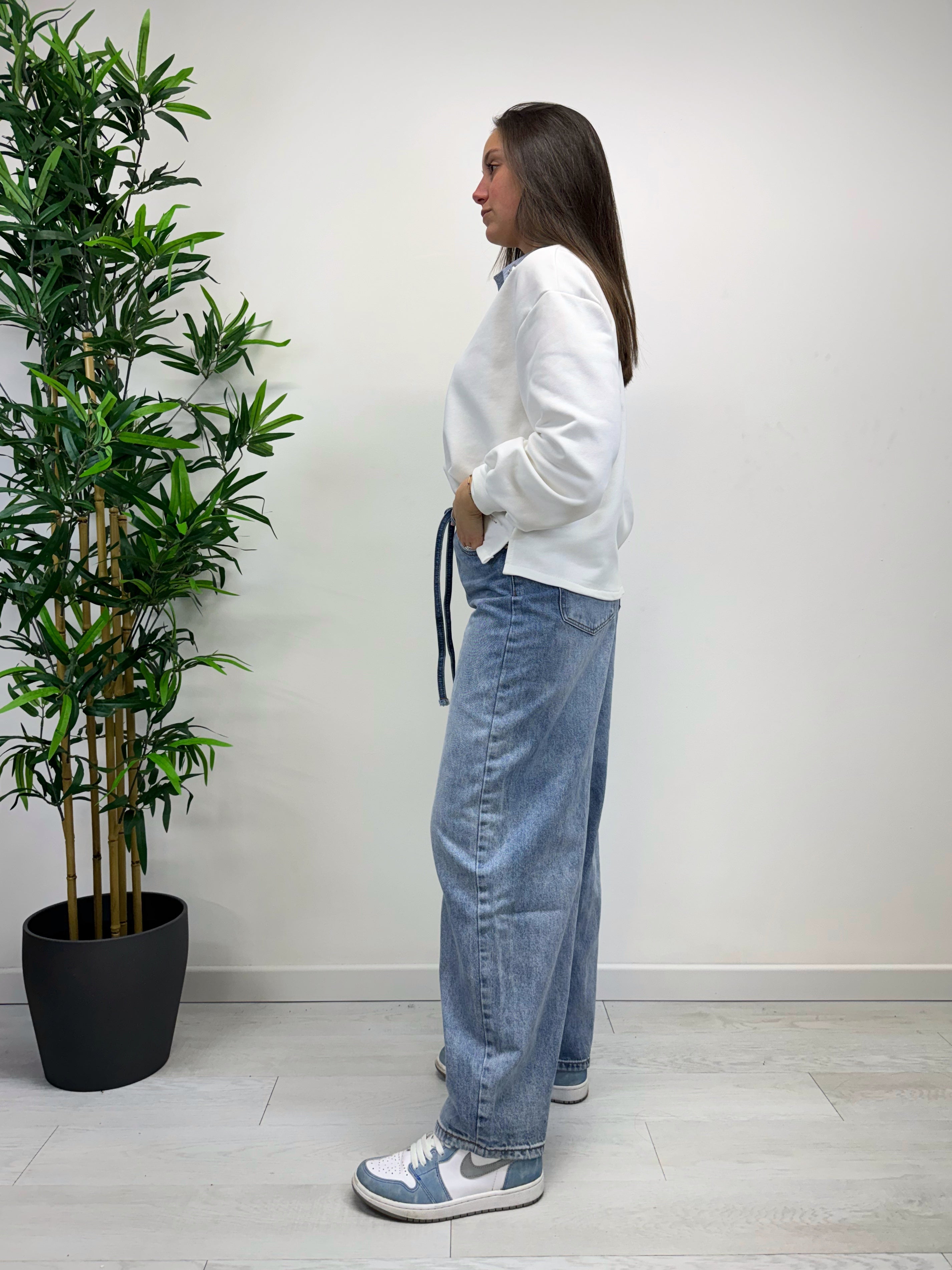 Jeans balloon con lacci