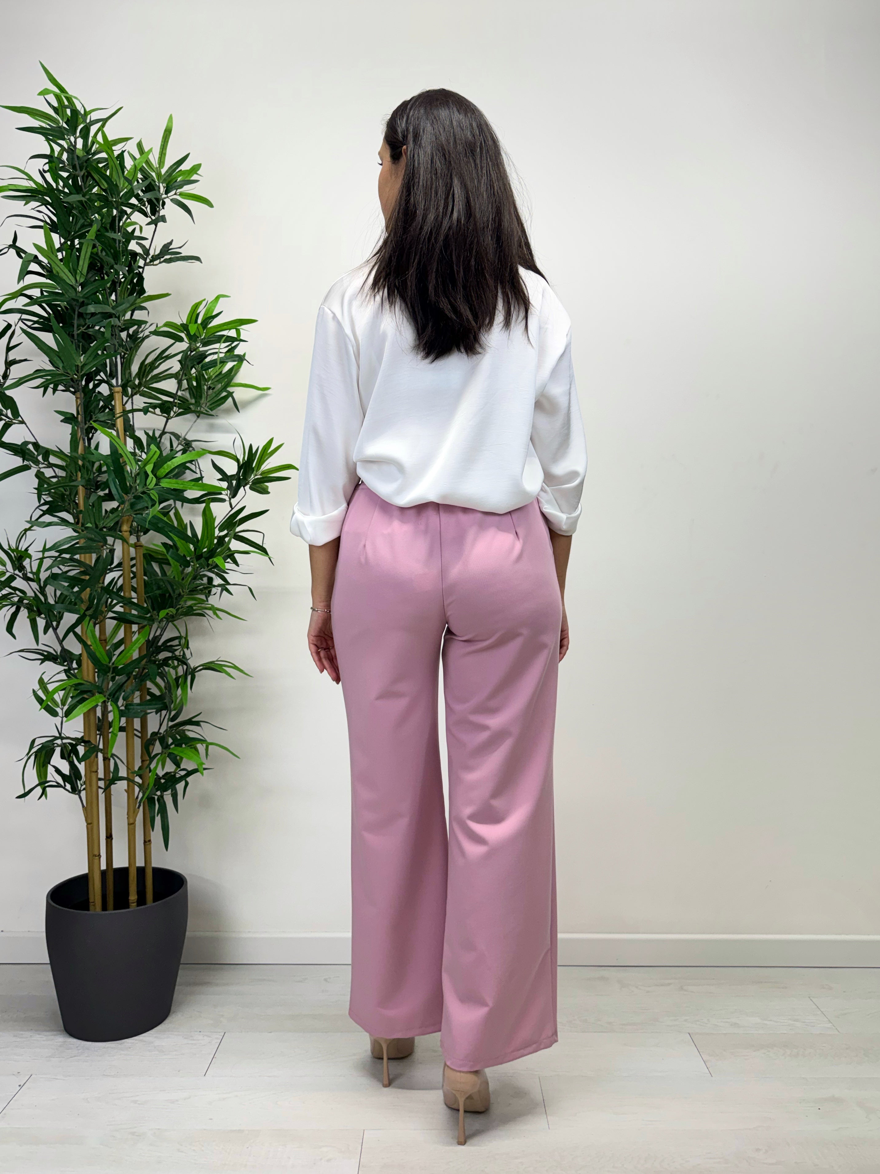 Pantaloni a palazzo malva