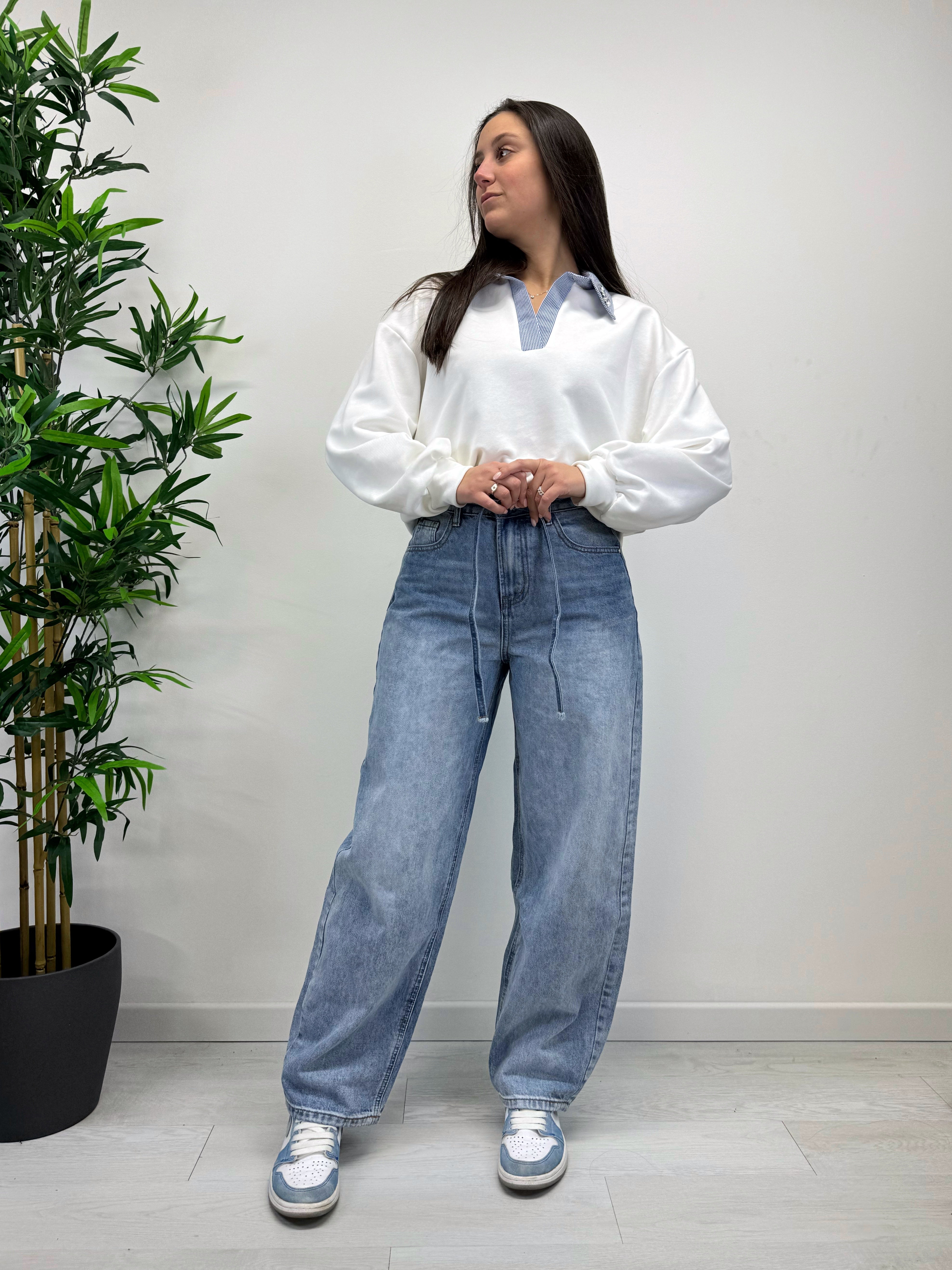 Jeans balloon con lacci