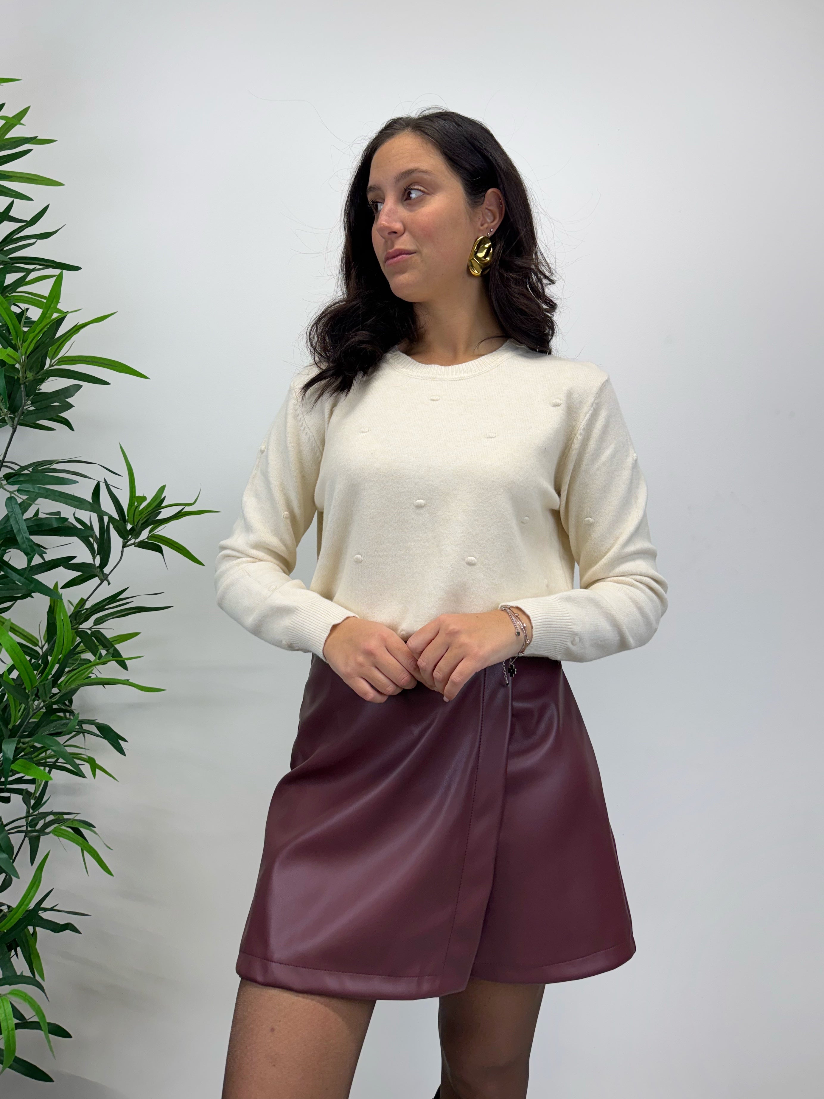 Pantagonna in ecopelle bordeaux