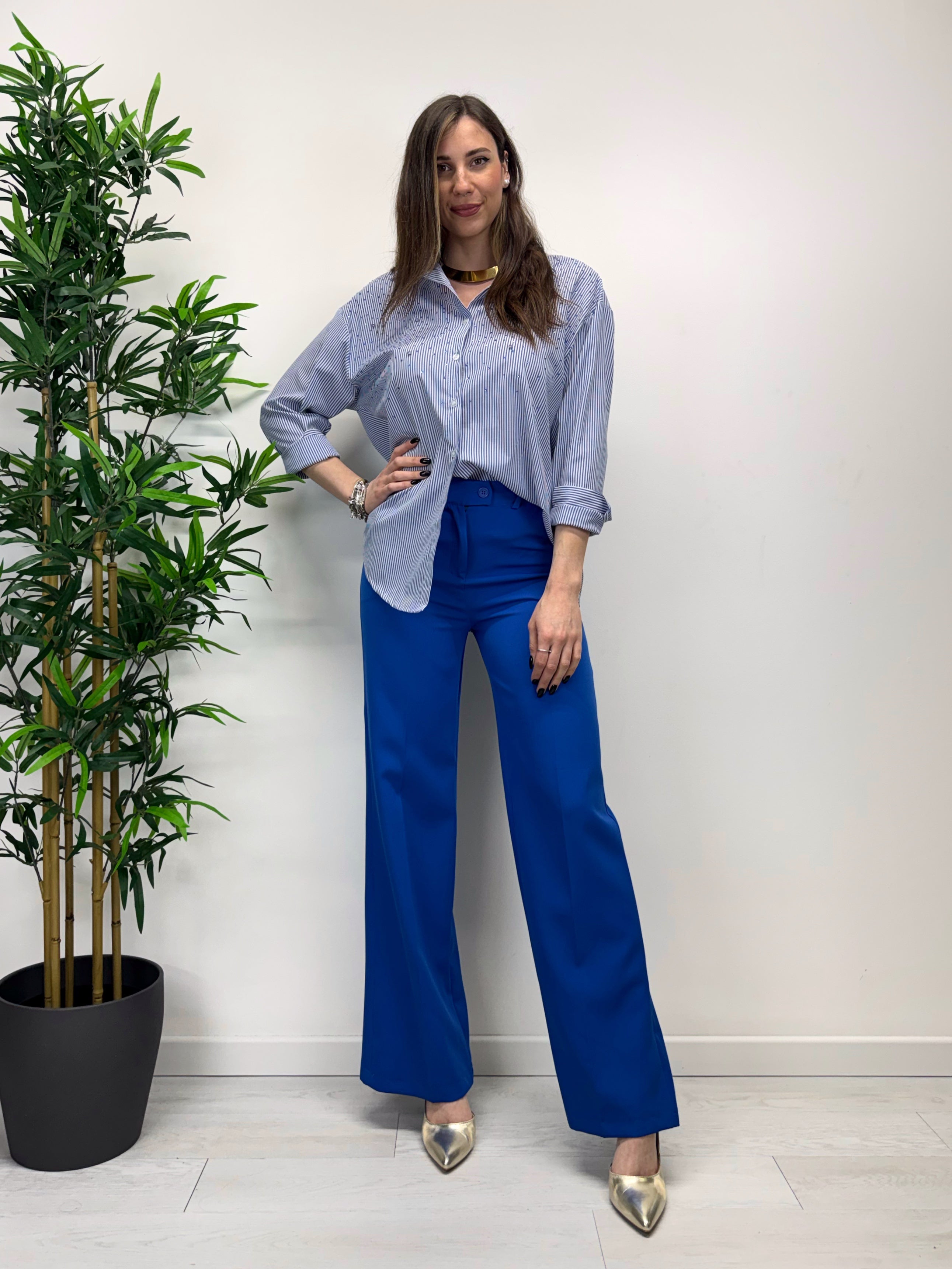 Pantaloni a palazzo HONEY blu elettrico