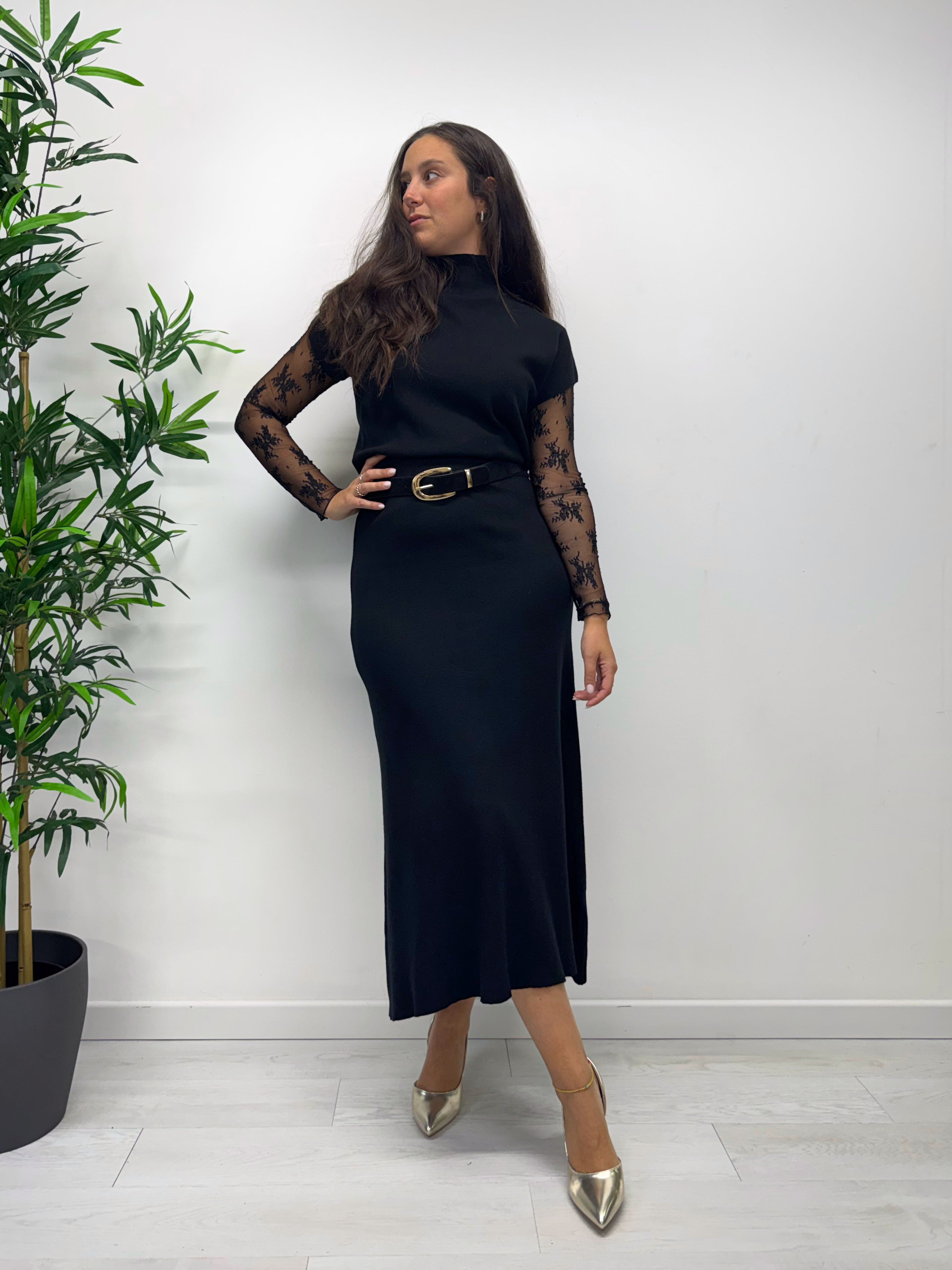 Coordinato in maglina nero
