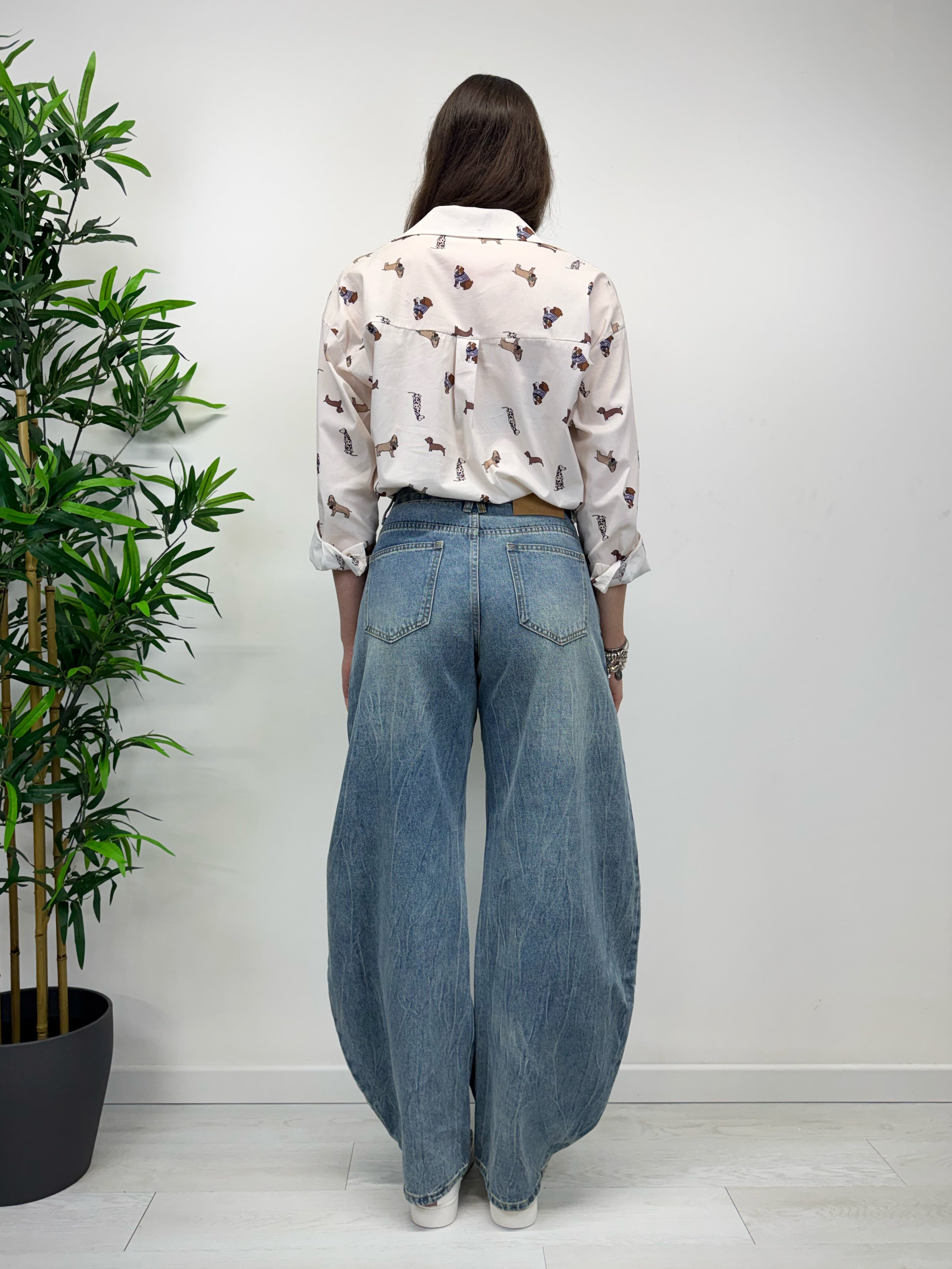 Jeans barrel lavaggio medio chiaro
