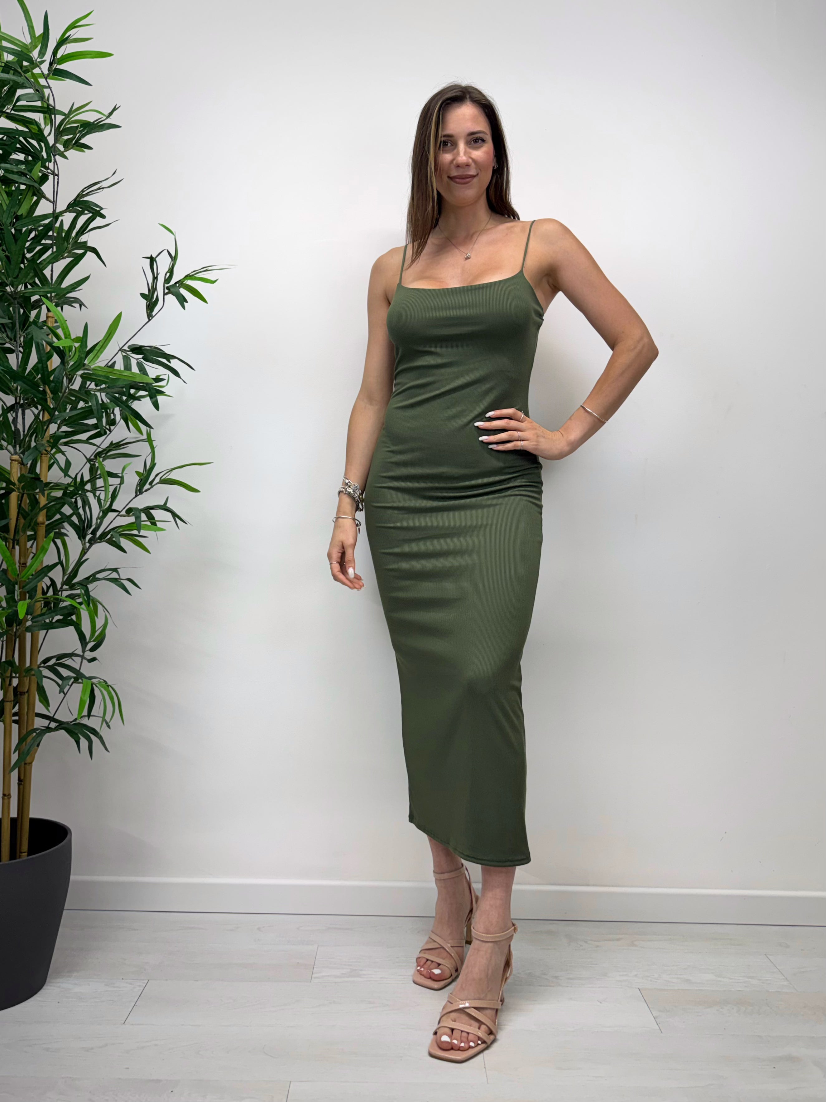 Tubino a costine verde militare