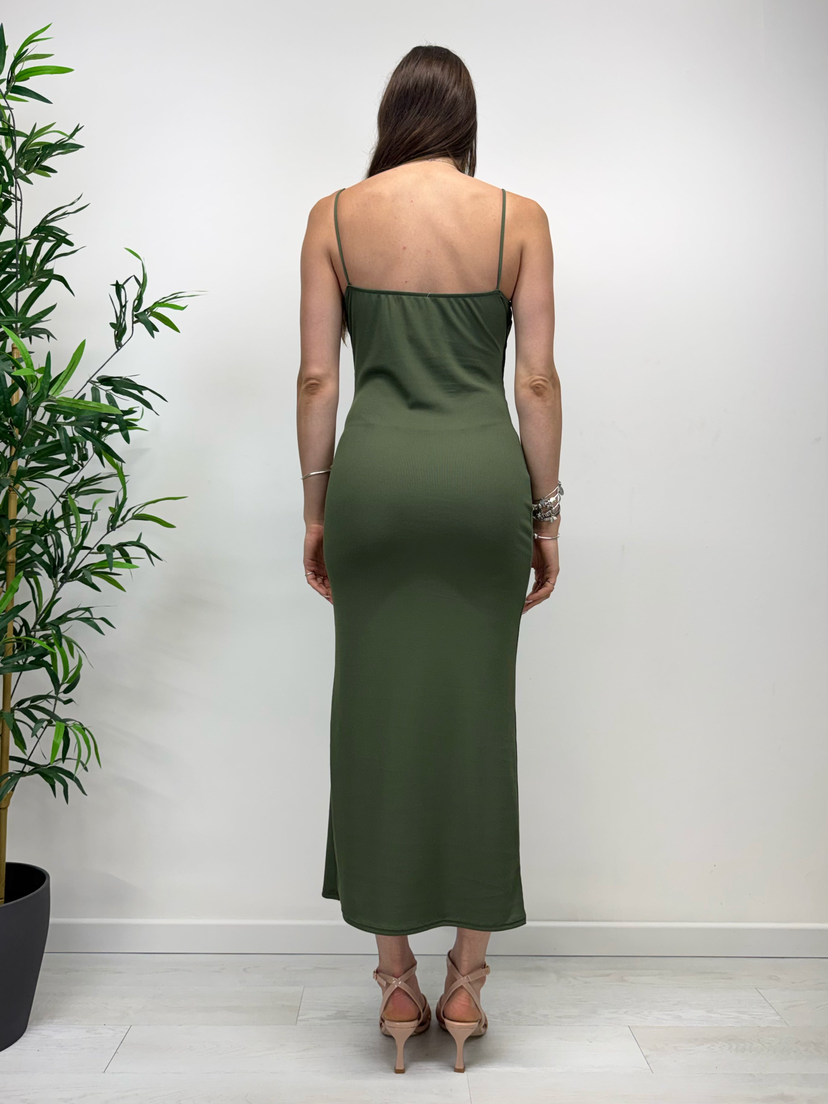 Tubino a costine verde militare