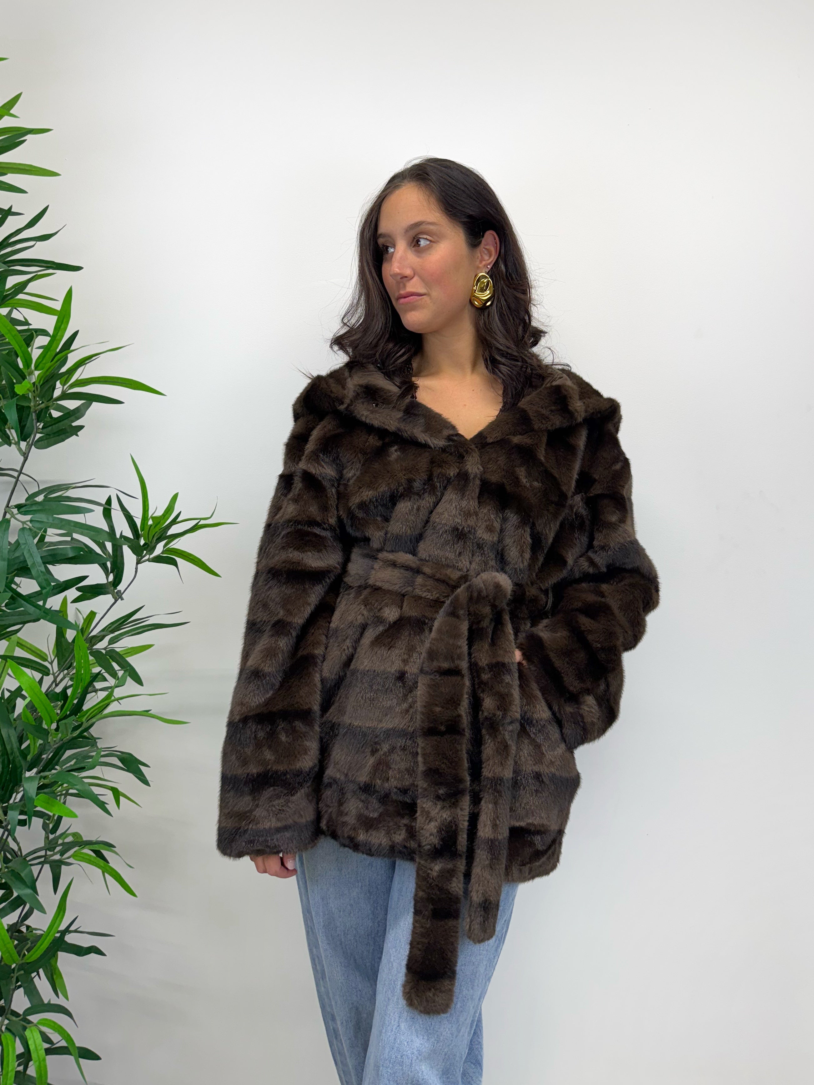 Pellicciotto ecologico caffè