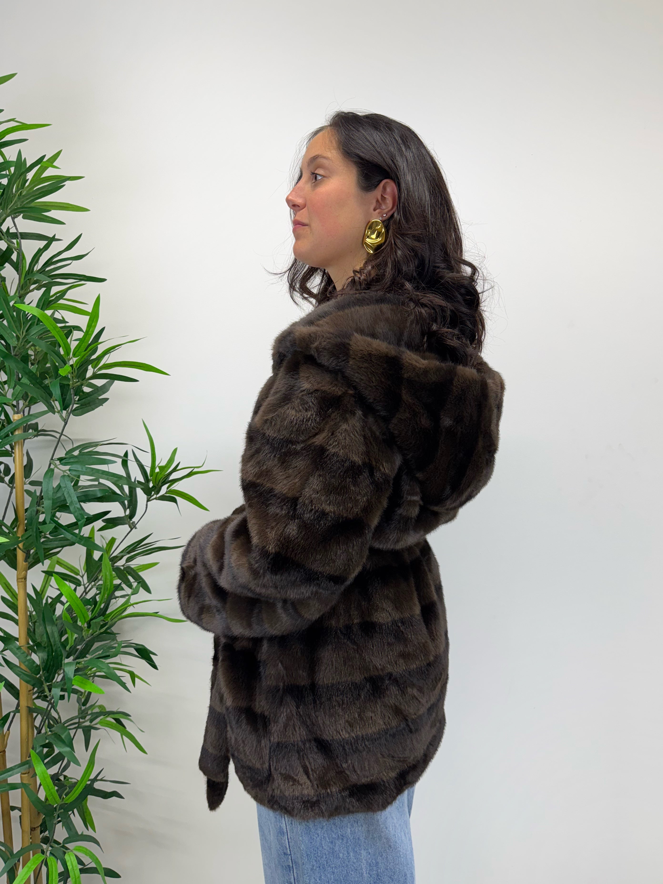 Pellicciotto ecologico caffè