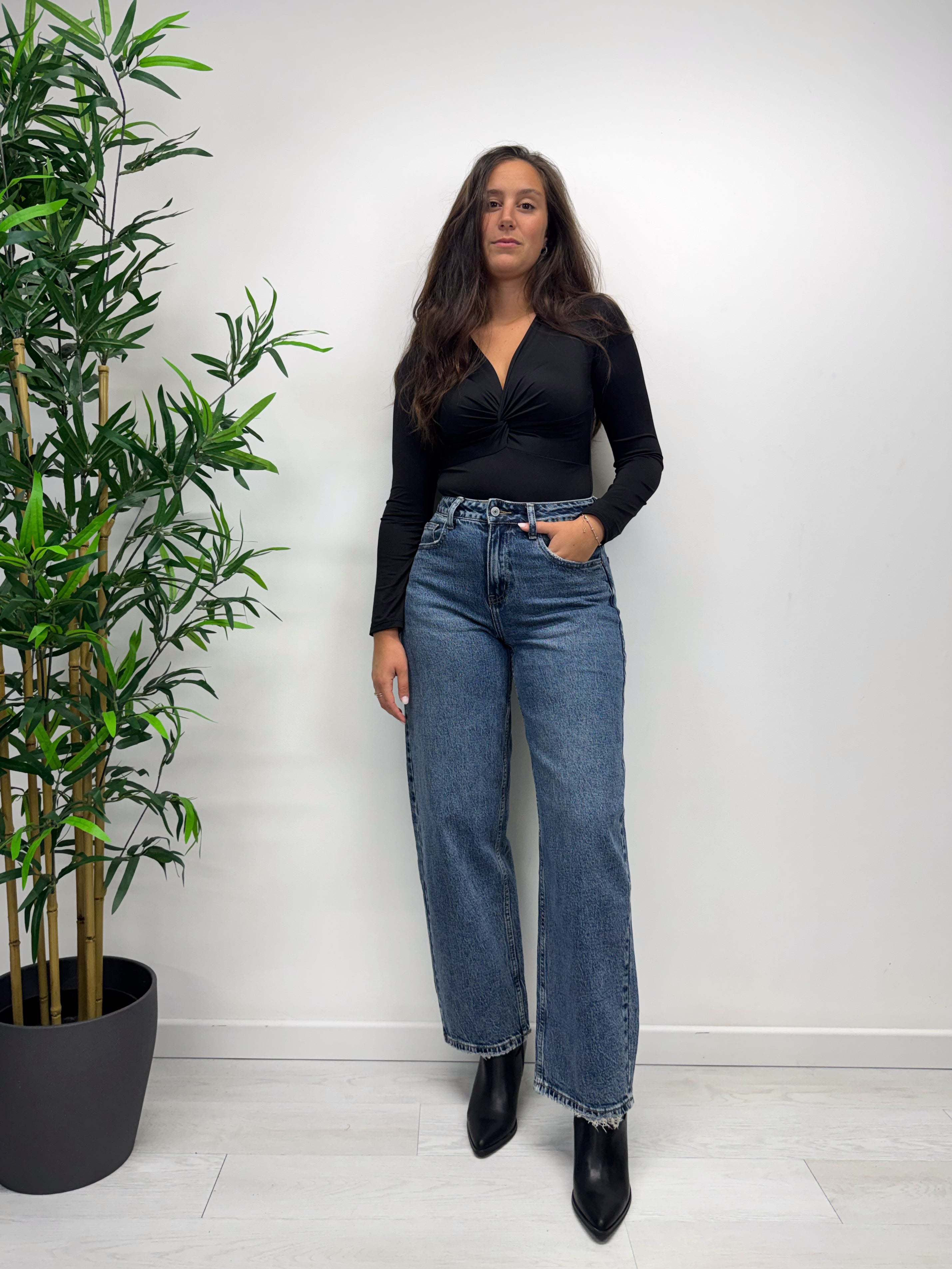 Jeans barrel lavaggio medio