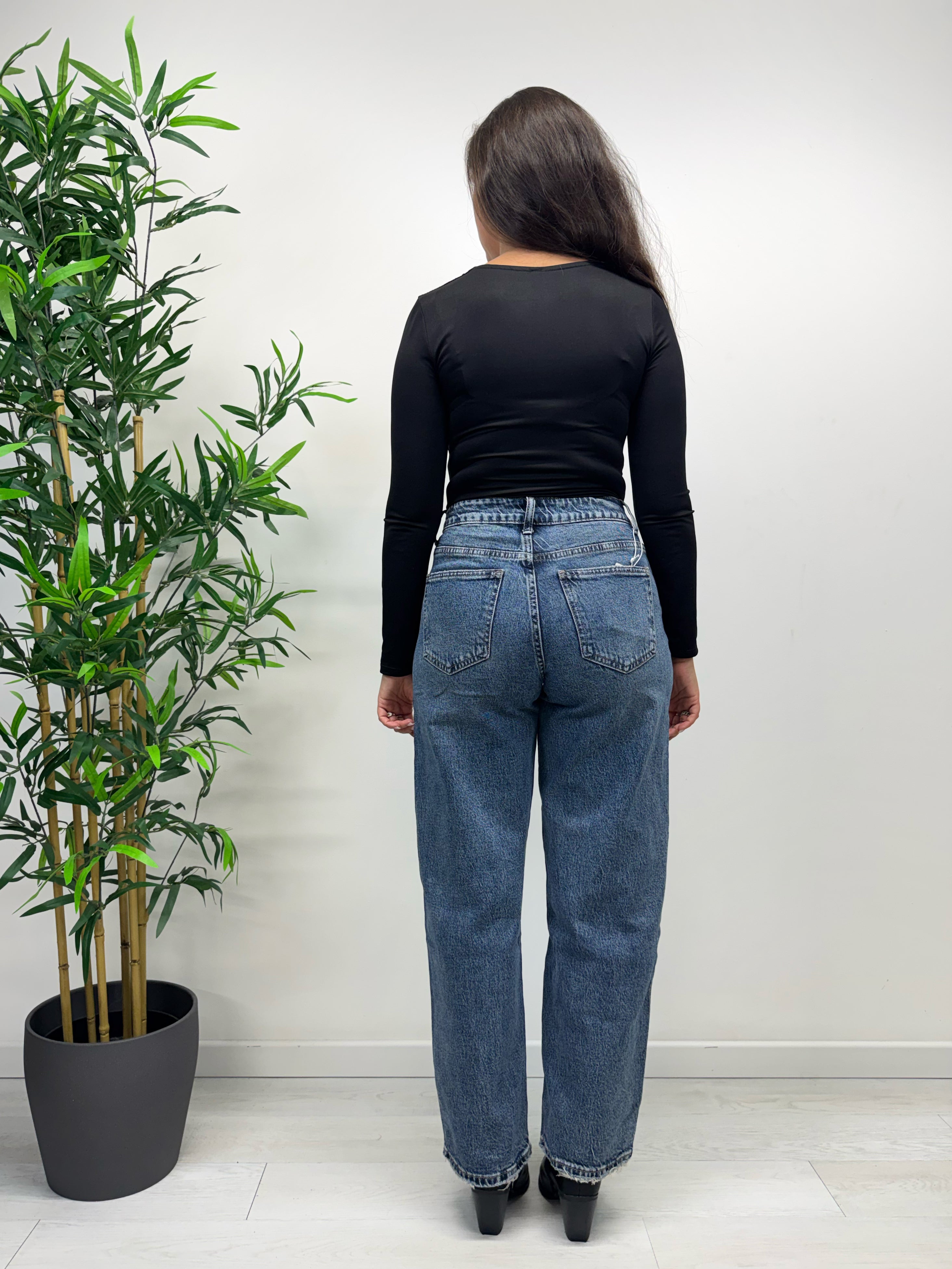 Jeans barrel lavaggio medio