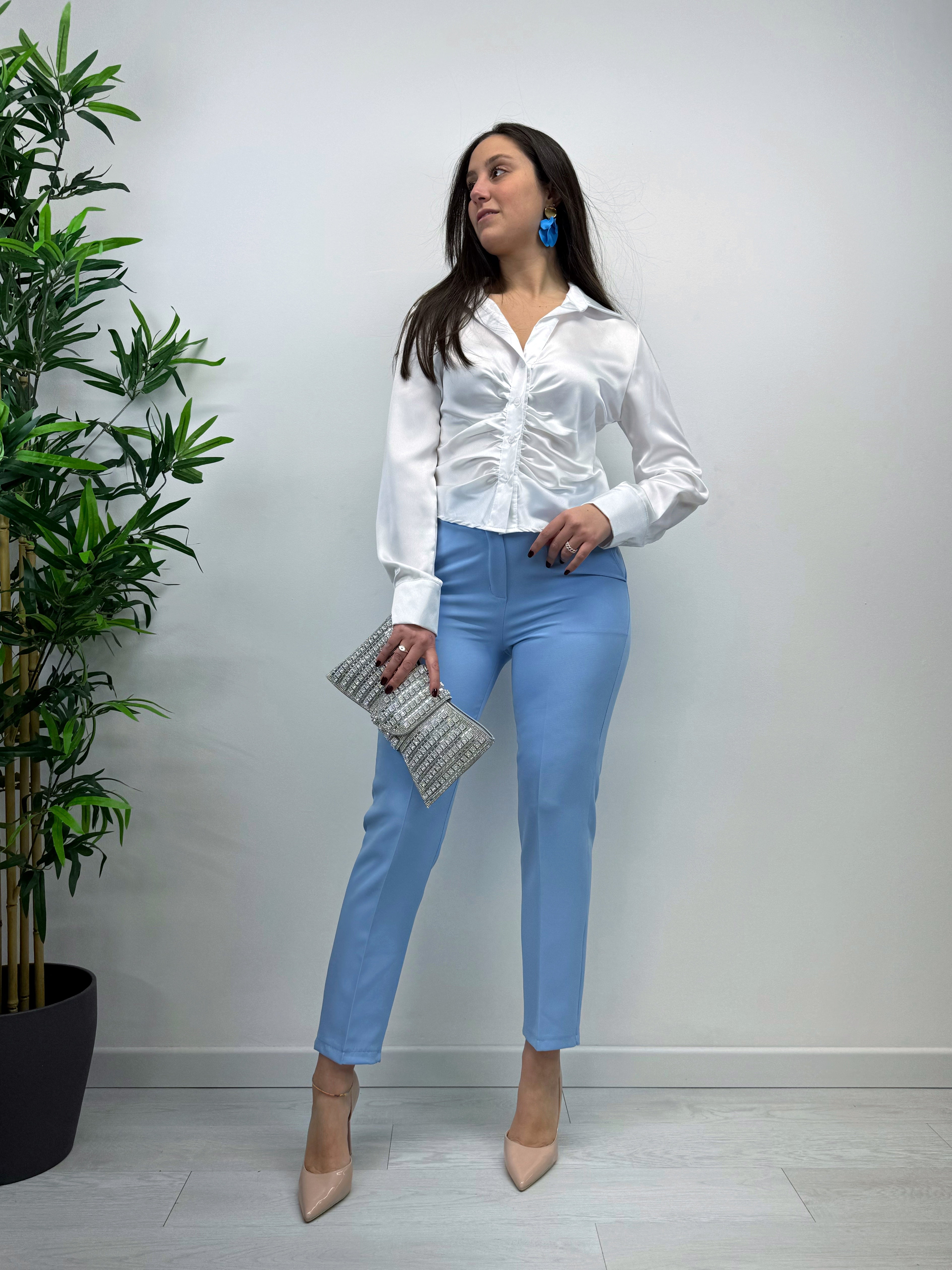 Pantaloni MARGARET celeste