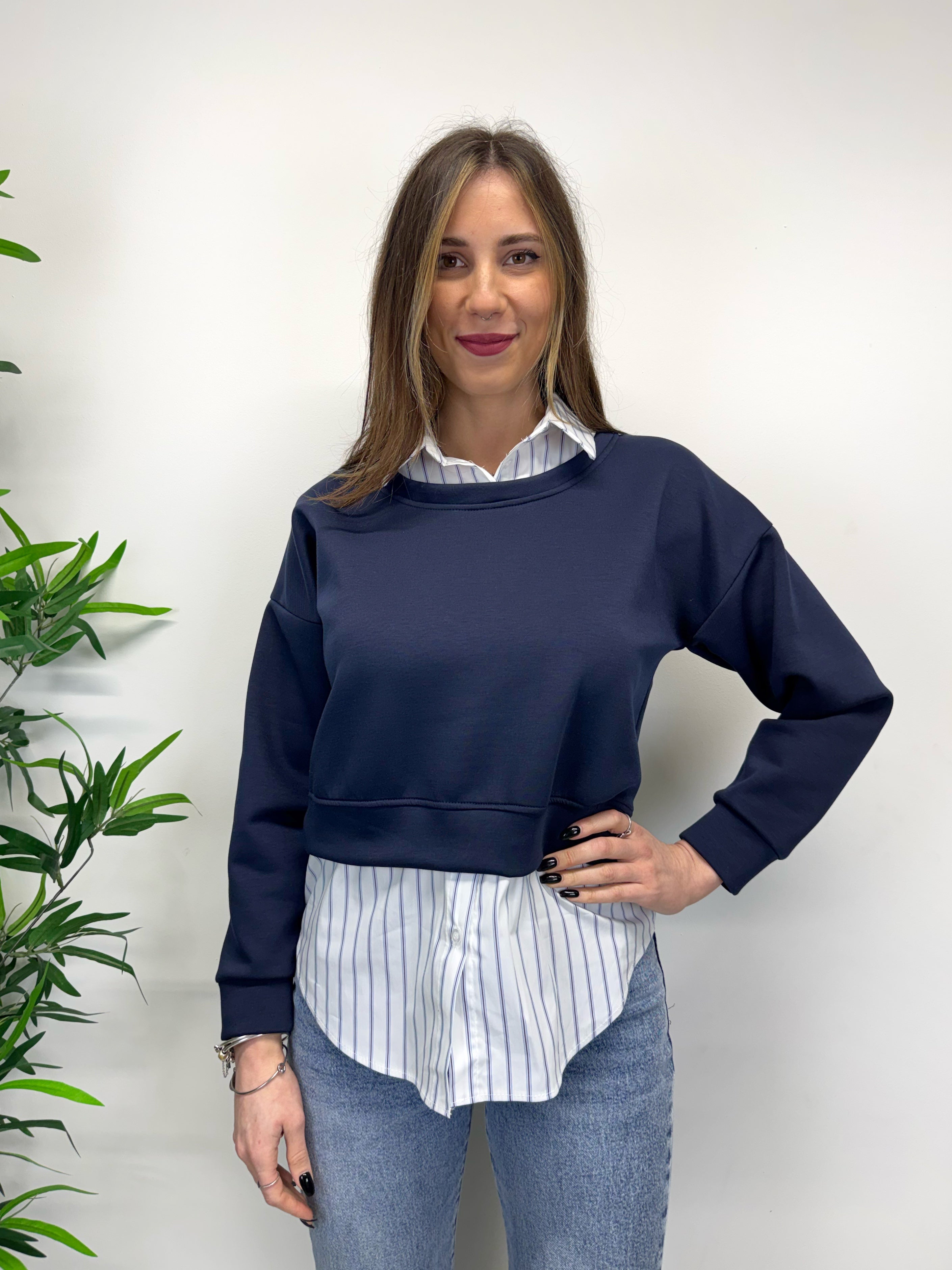 Felpa con camicia +colori