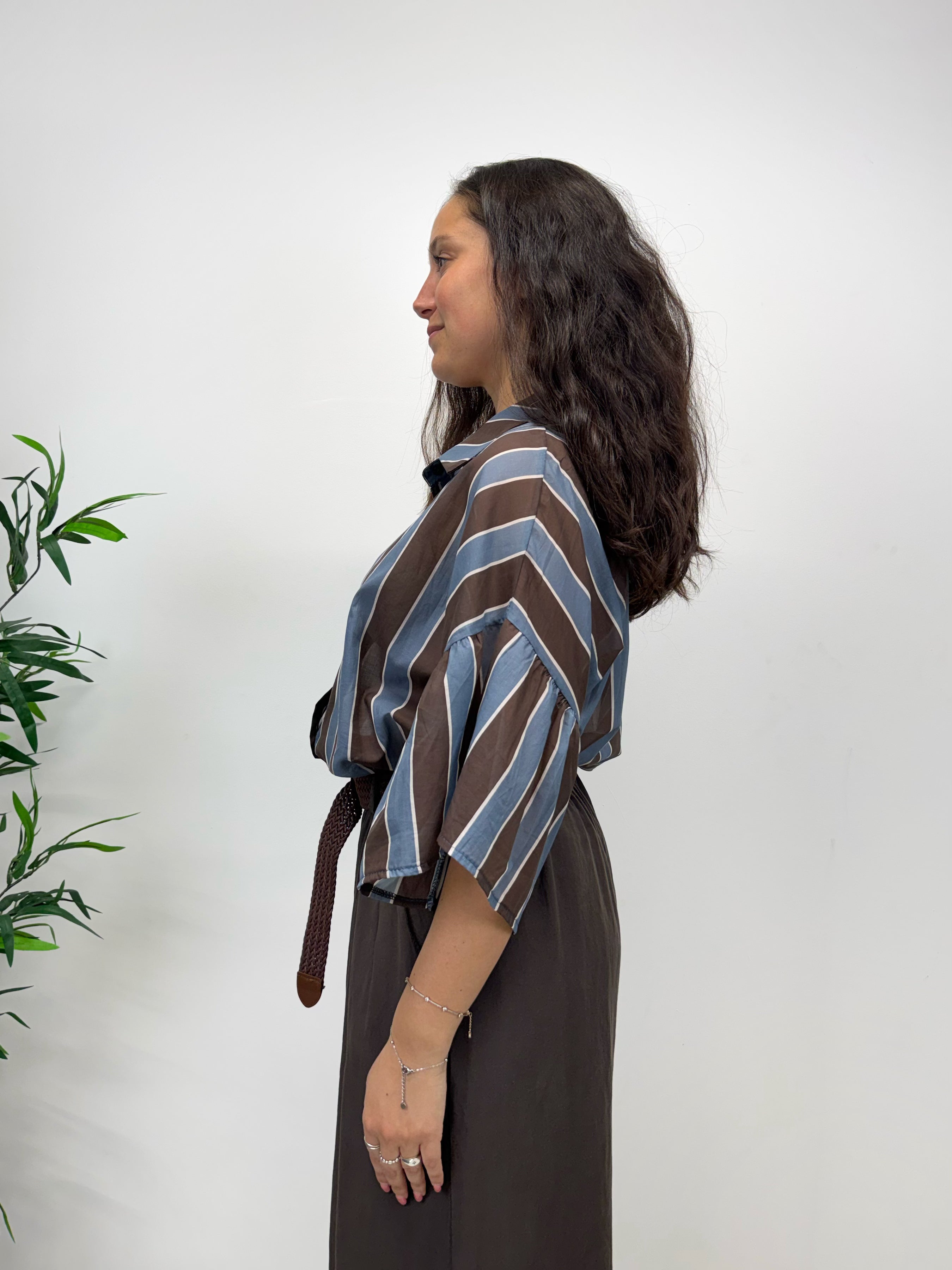 Camicia a righe avio