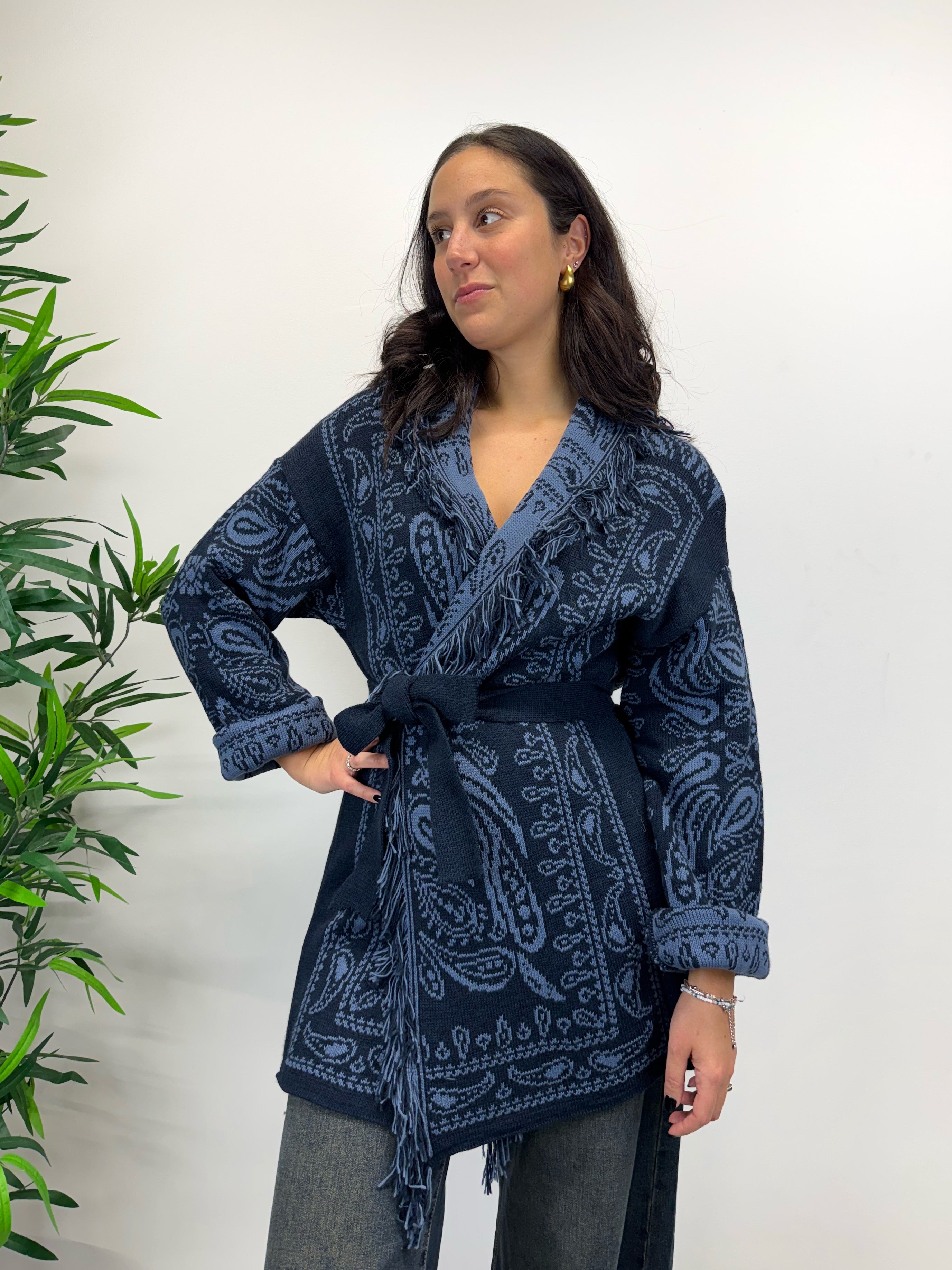 Cardigan CHUCKY blu e azzurro