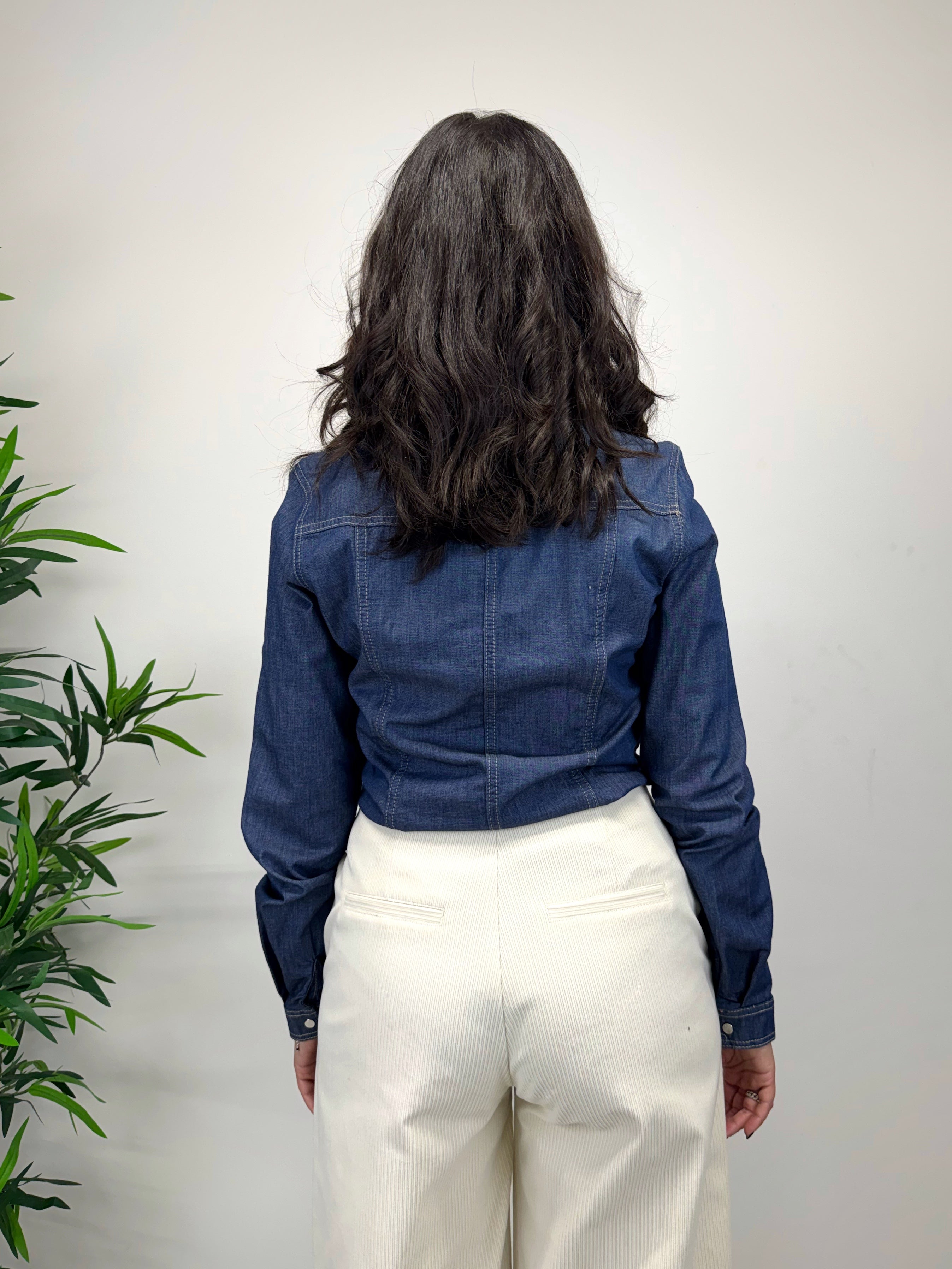 Camicia in jeans e strass