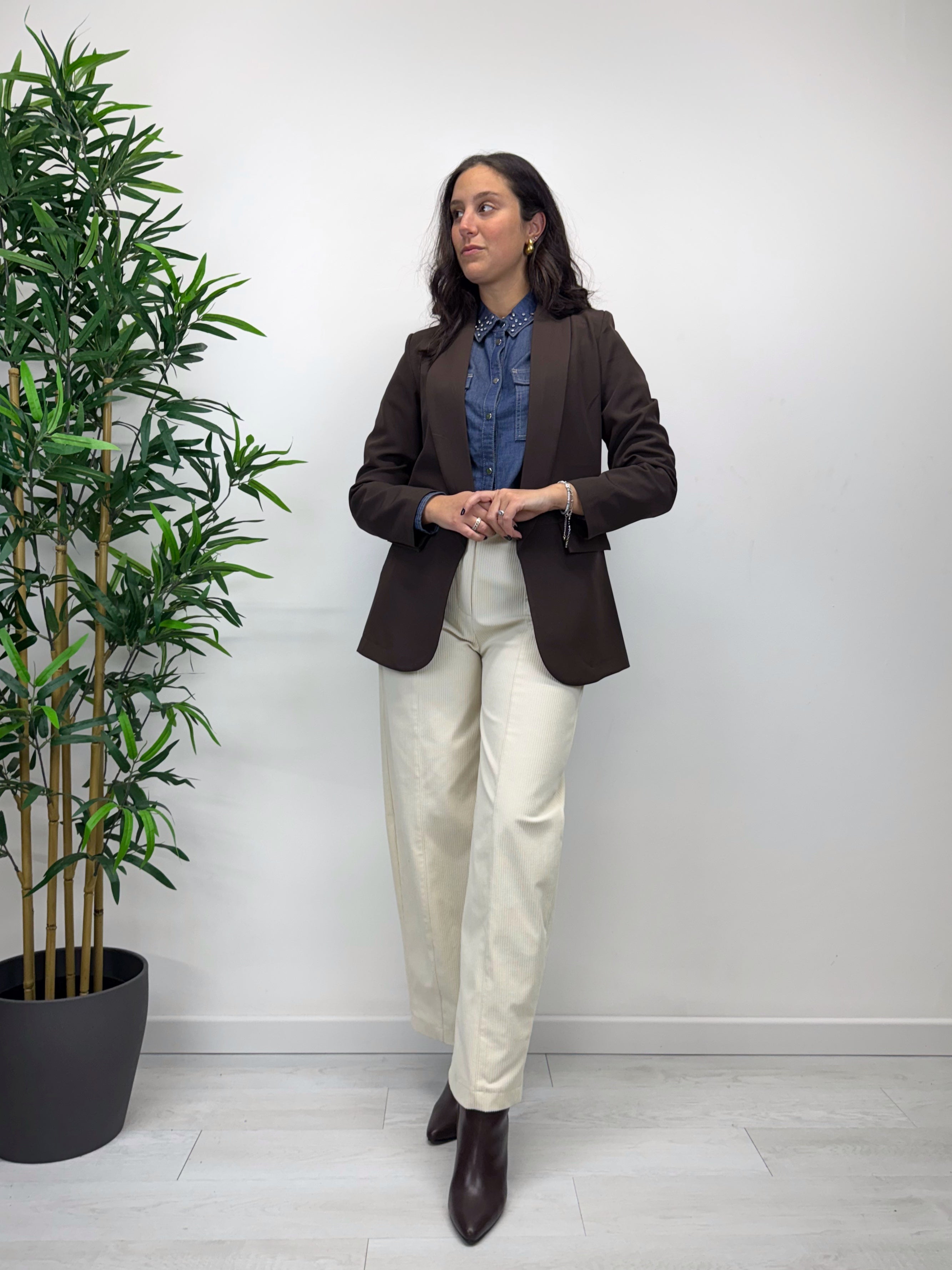 Camicia in jeans e strass