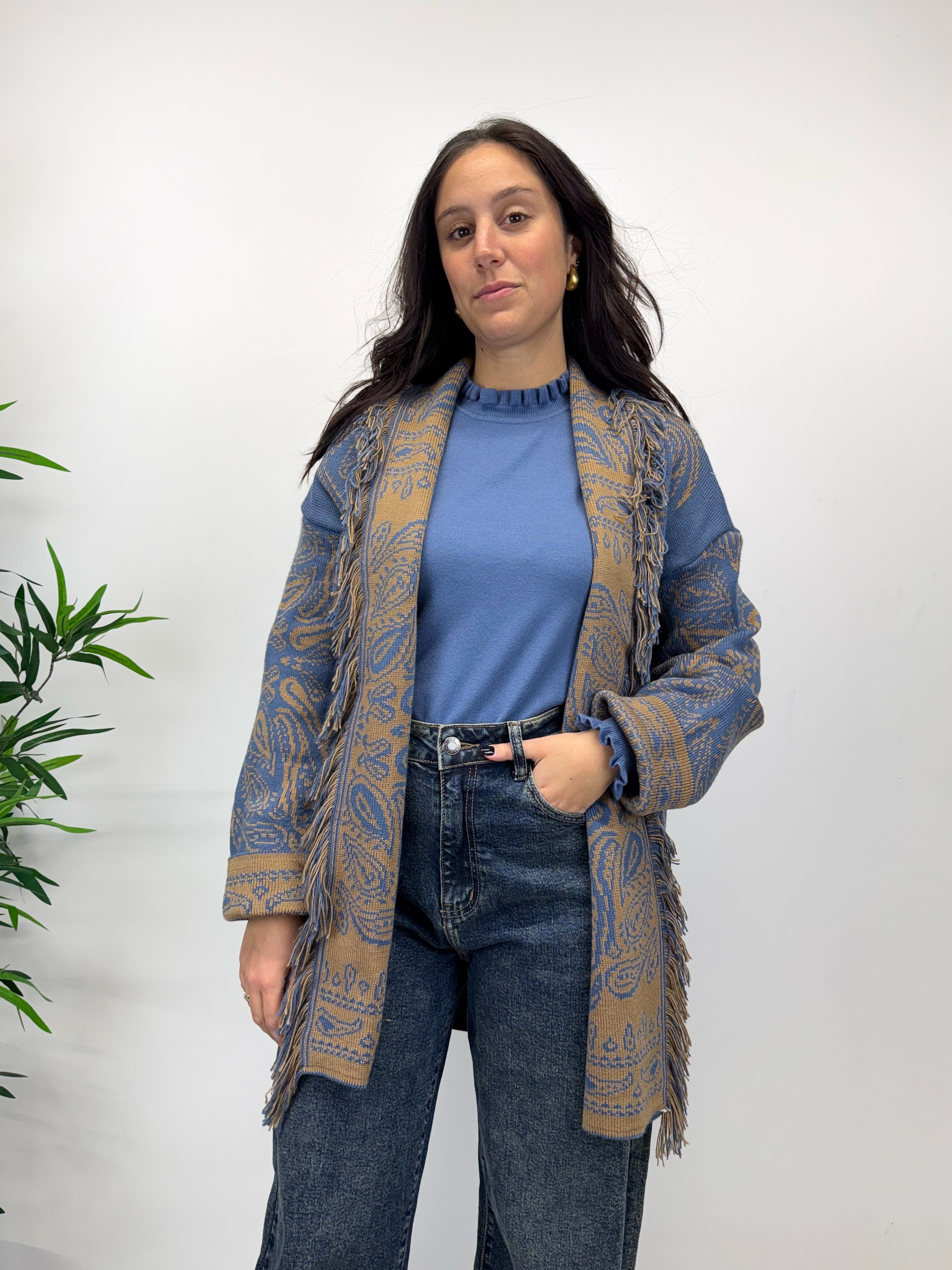 Cardigan CHUCKY avio e camel