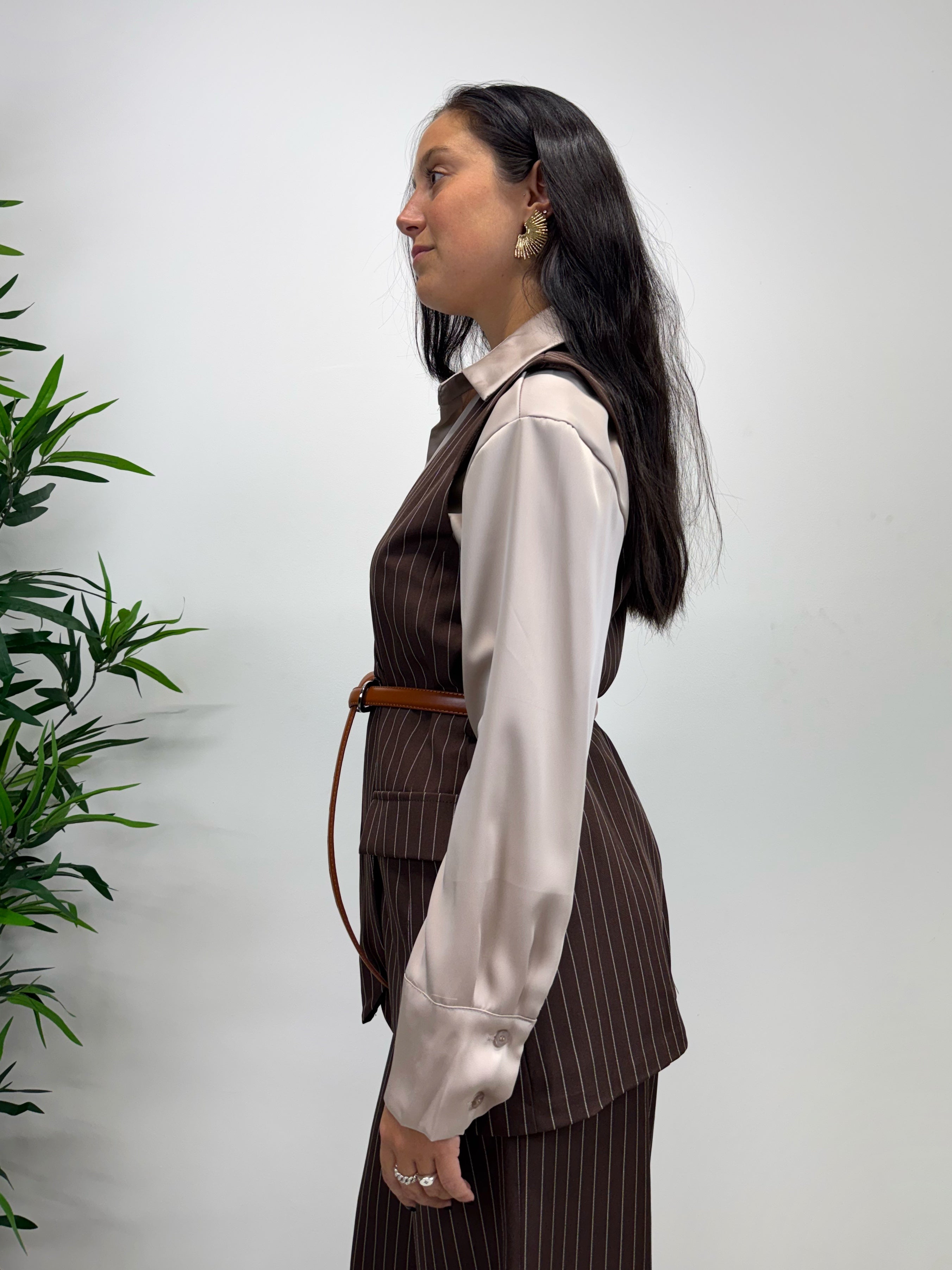 Gilet doppio petto NY cioccolato