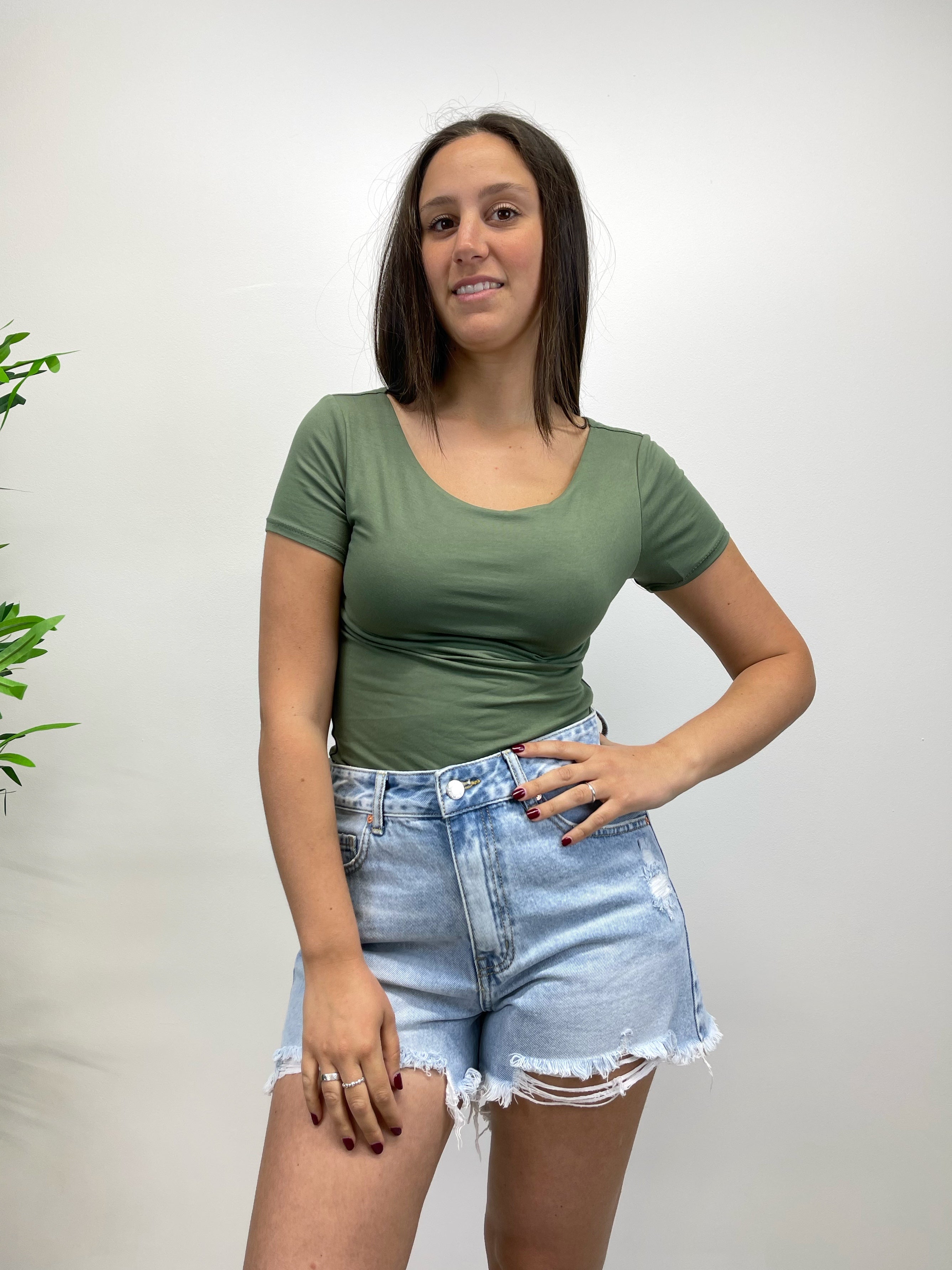 T-shirt scollo tondo +colori