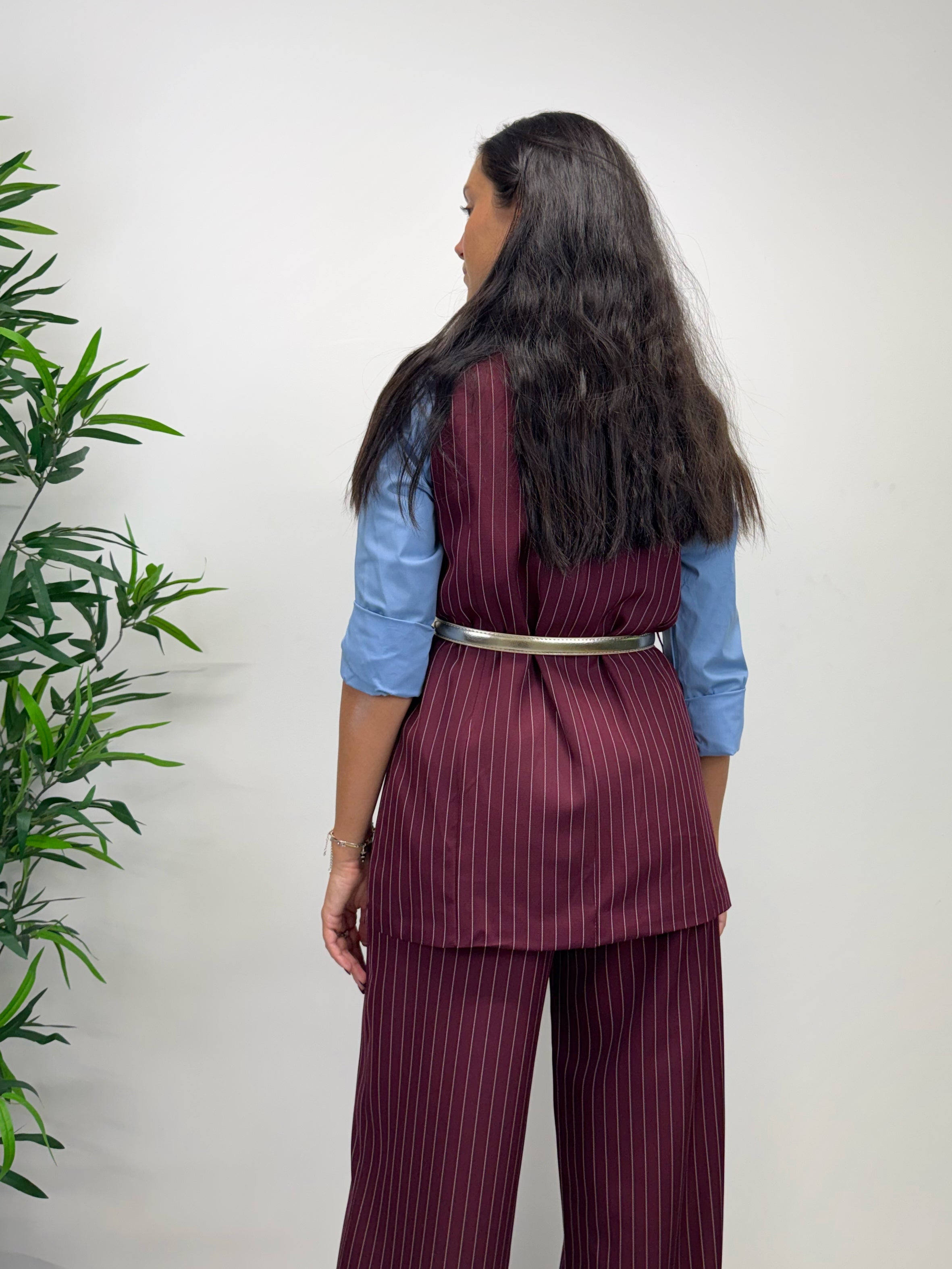 Gilet doppio petto NY vino