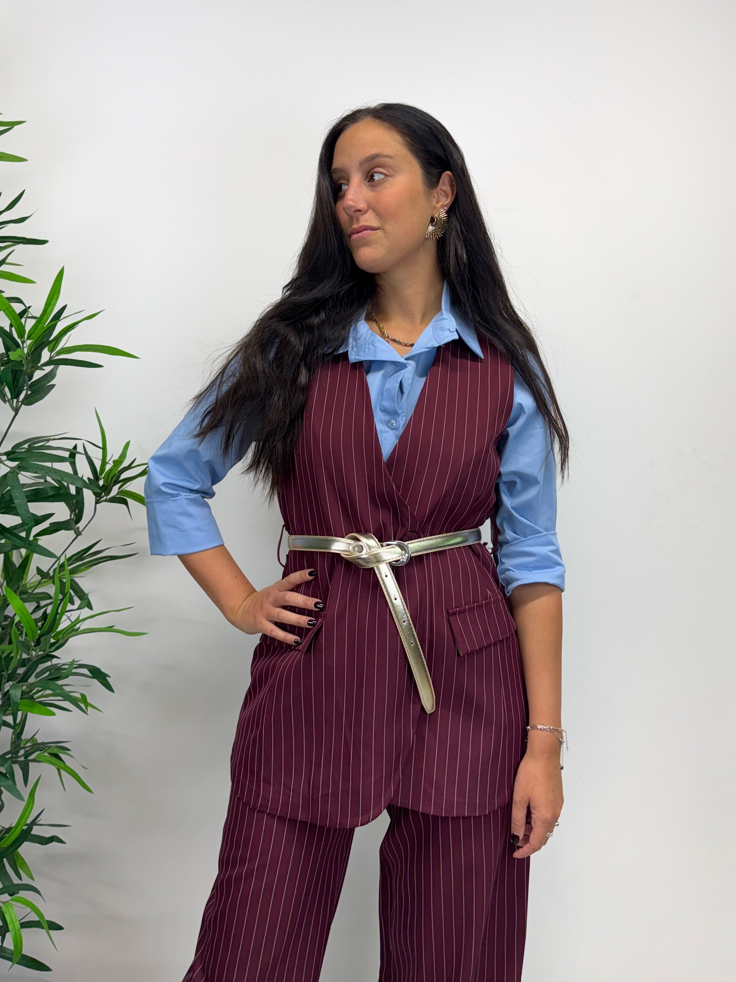 Gilet doppio petto NY vino
