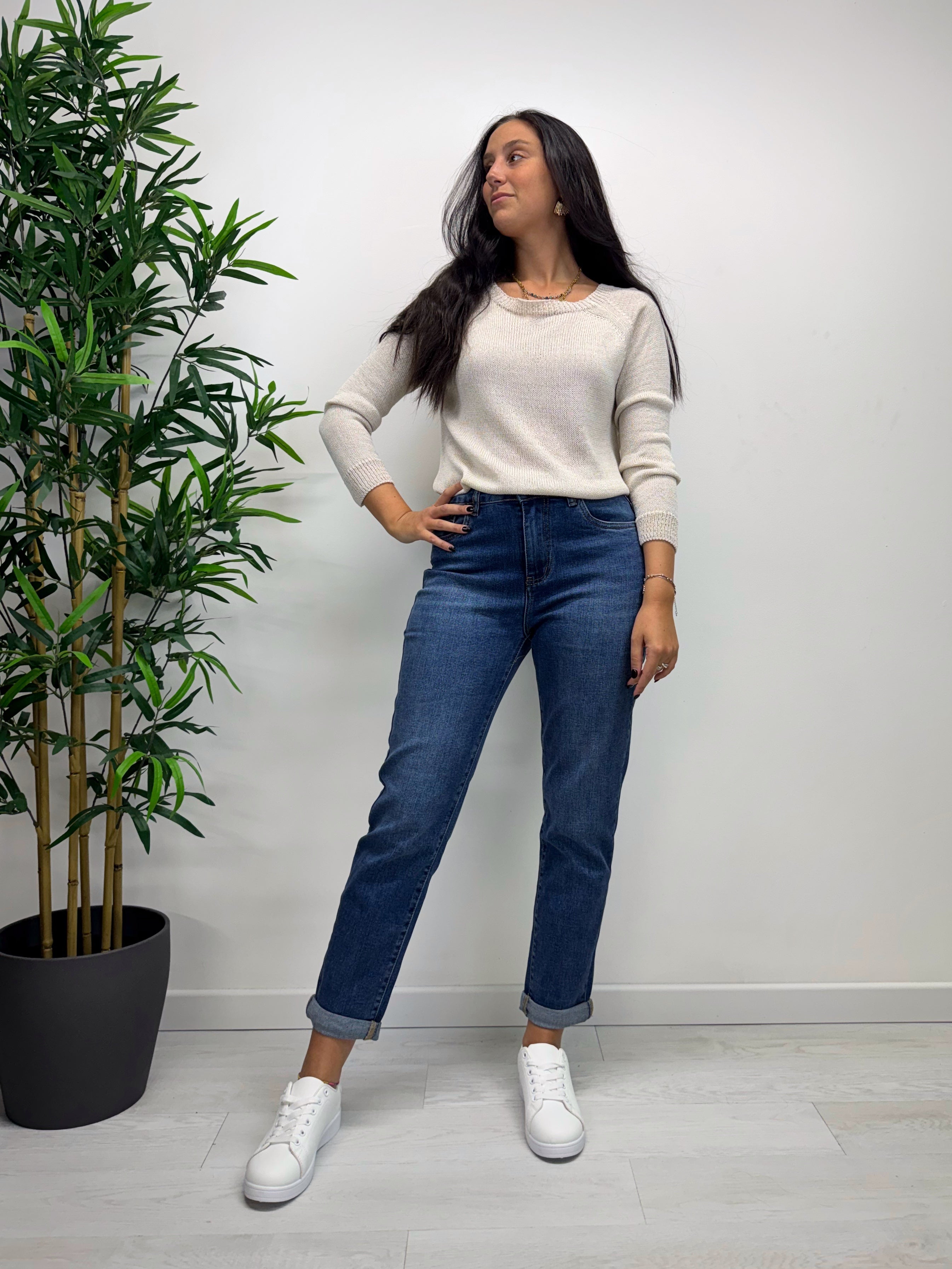 Jeans momfit lavaggio medio
