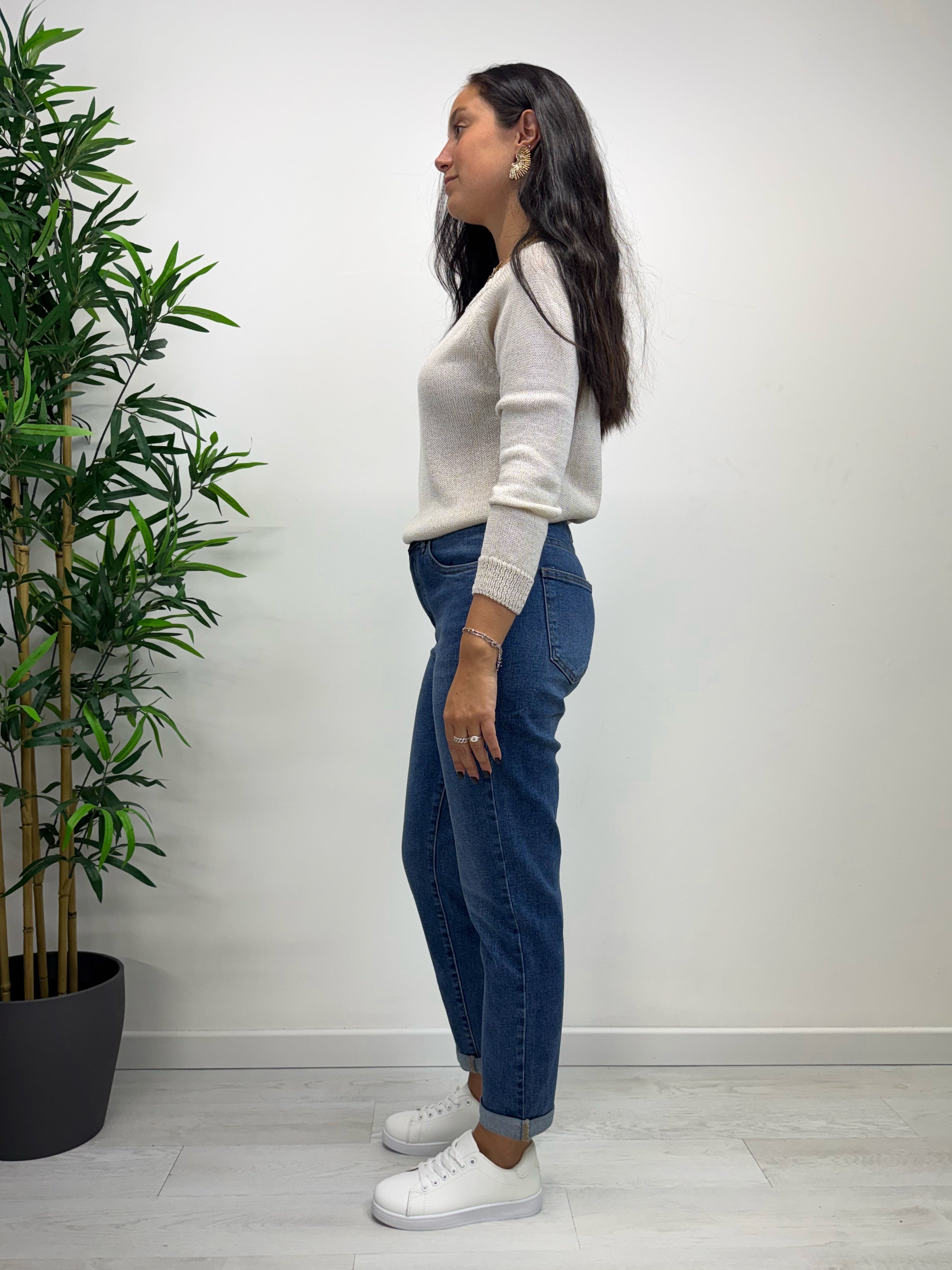 Jeans momfit lavaggio medio